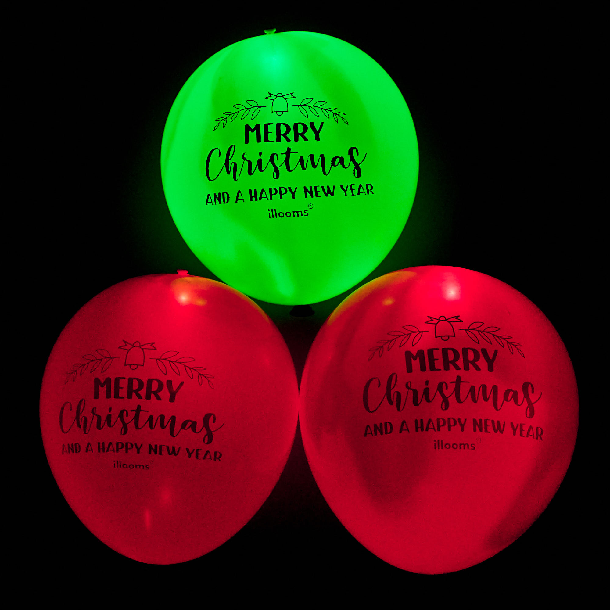 Illooms LED Christmas Balloons - Pack of 5