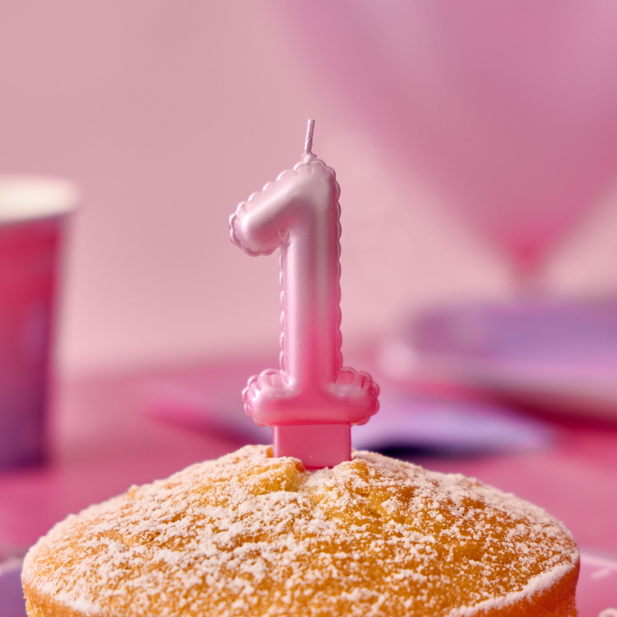 Pink Number 1 Cake Candle