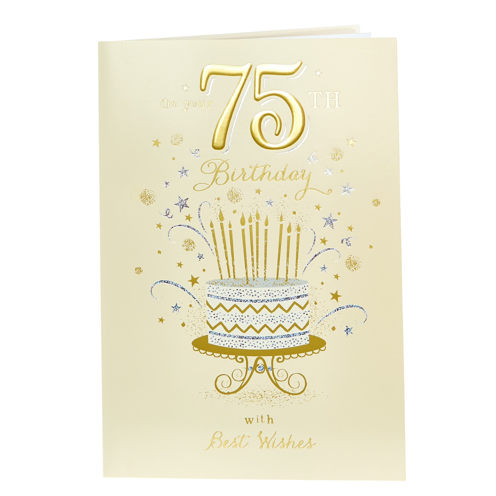 75th Birthday Card - With Best Wishes