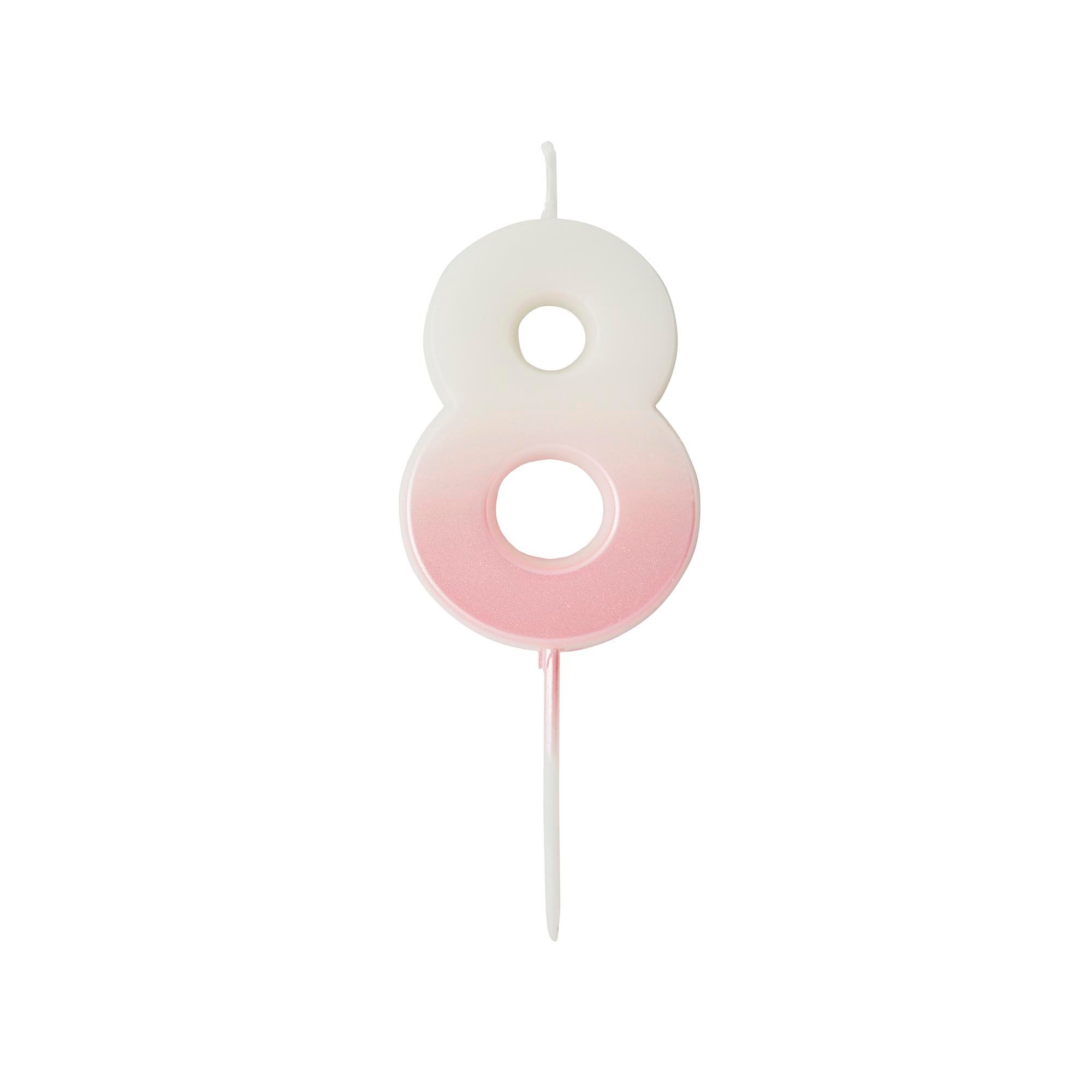 Pink Ombre Number Cake Candle (0-9)