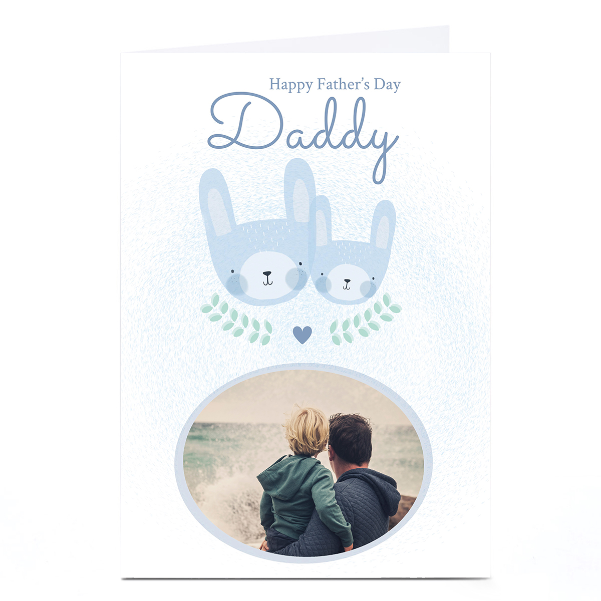 Photo Juniper & Rose Father's Day Card - Daddy Blue Bunnies
