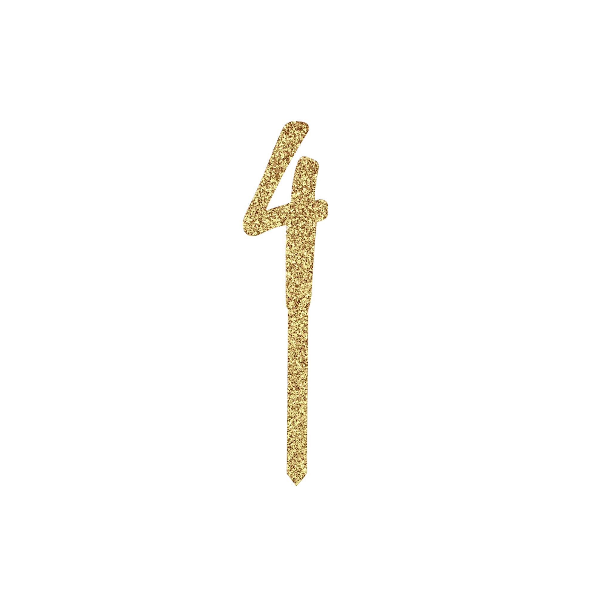 Metallic Gold Number Glitter Acrylic Cake Topper (Numbers 0-9)