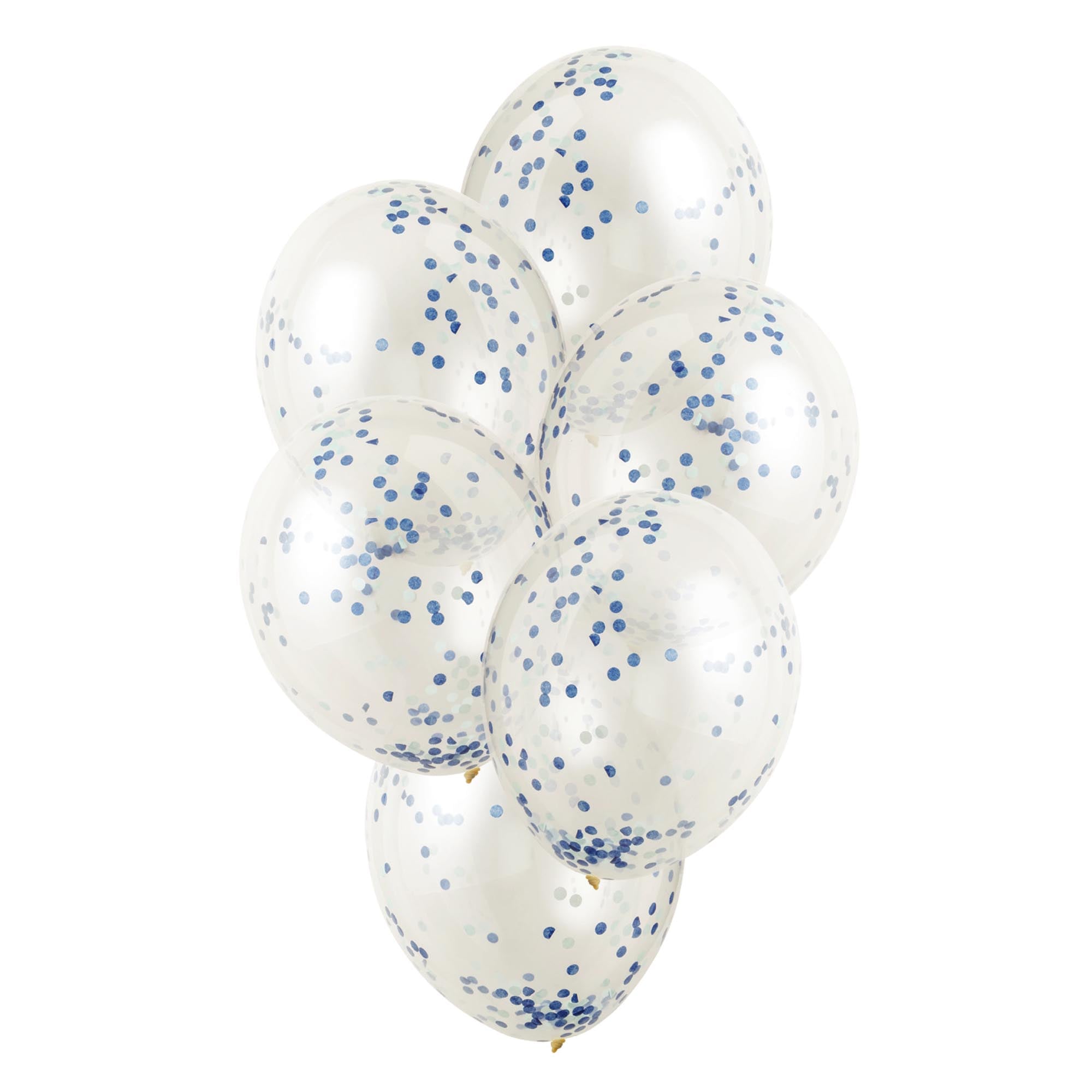 12-Inch Blue Confetti Balloons - Pack of 6