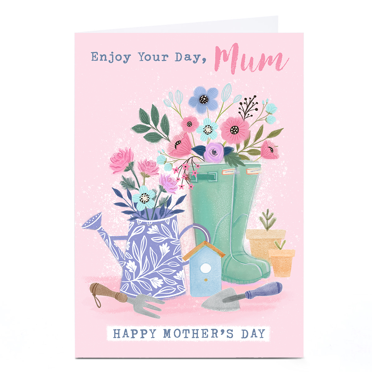 Personalised Dalia Clark Mother's Day Card - Wellies and Flowers
