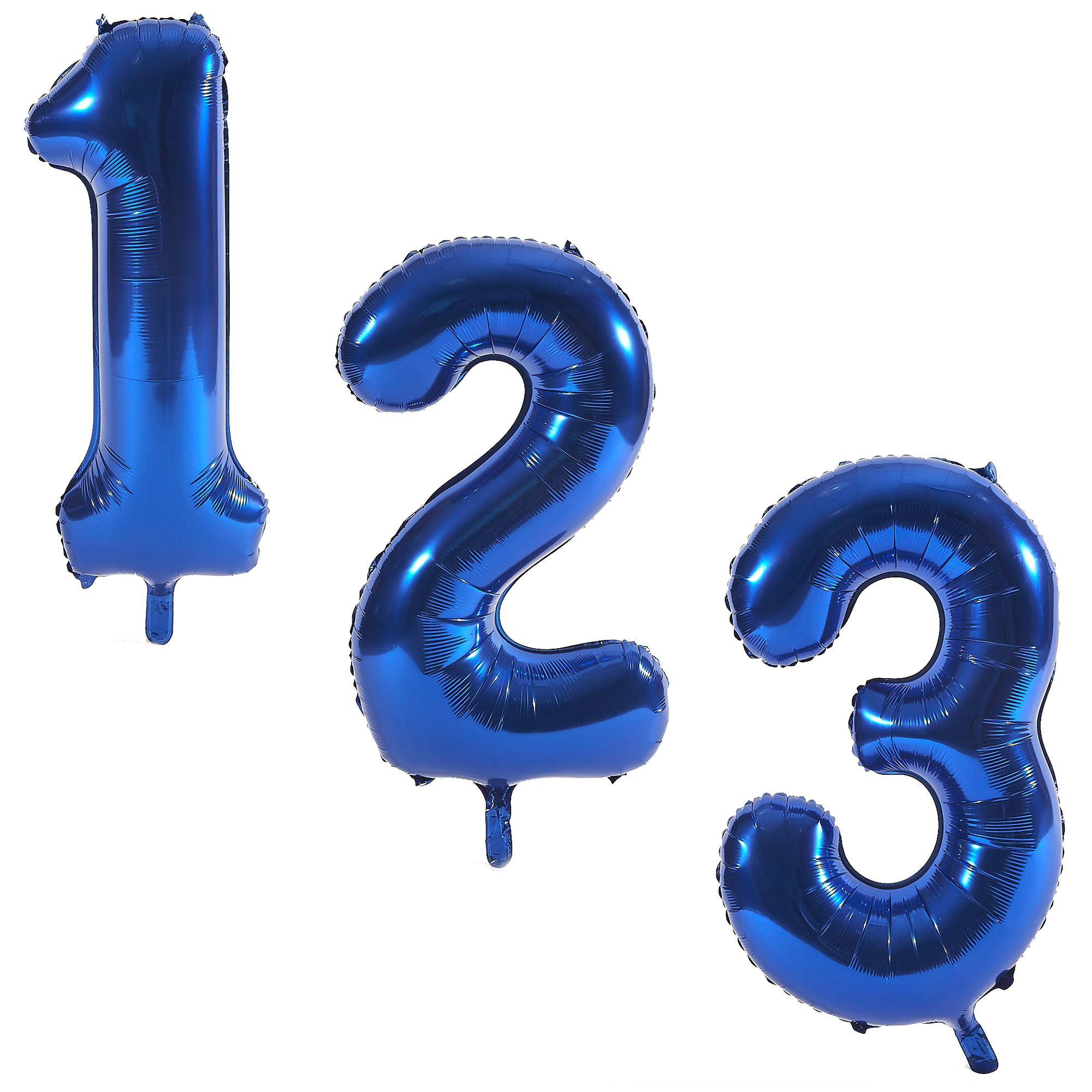 Blue Giant Number Helium Balloons 0-9 - INFLATED