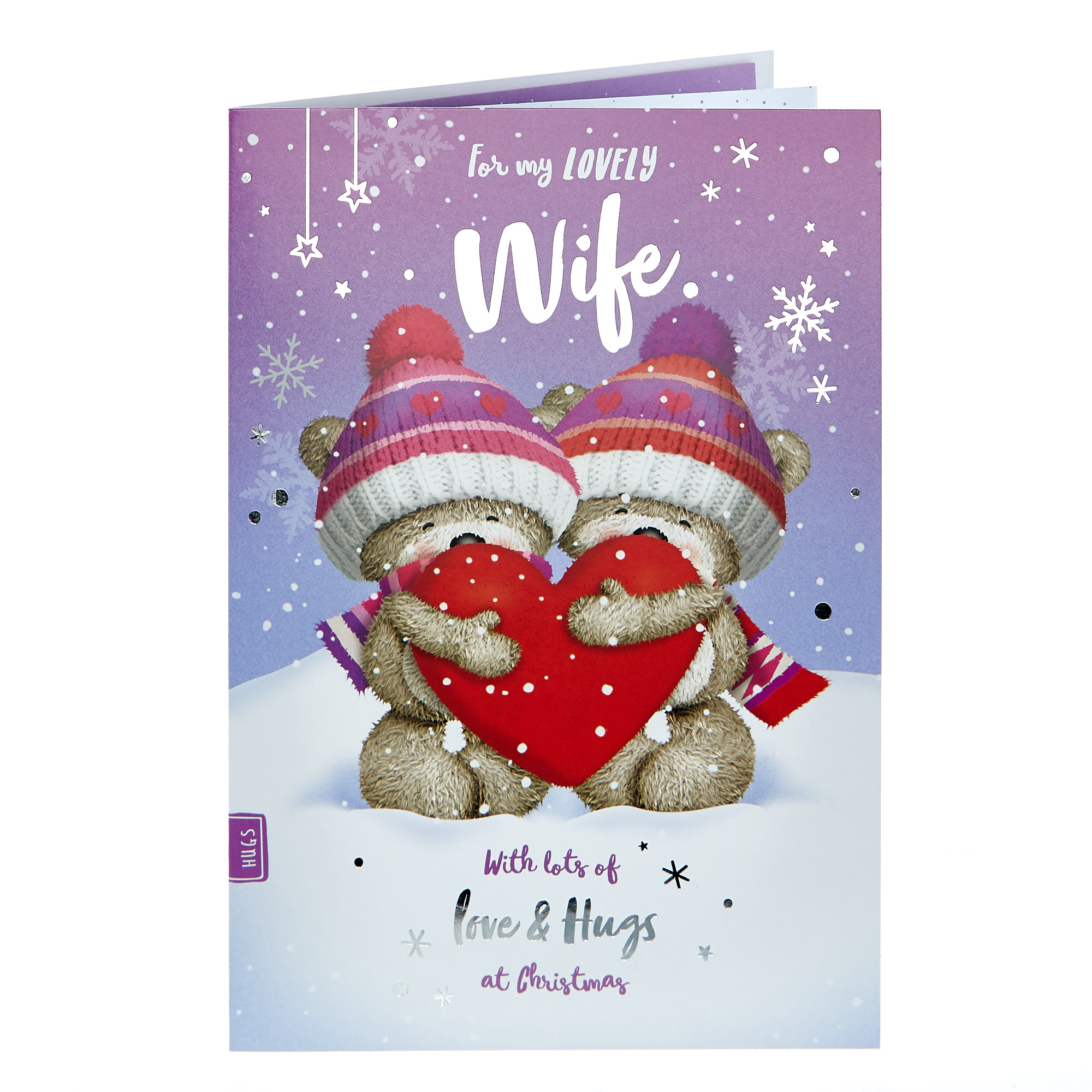 Hugs Bear Christmas Card - For My Lovely Wife