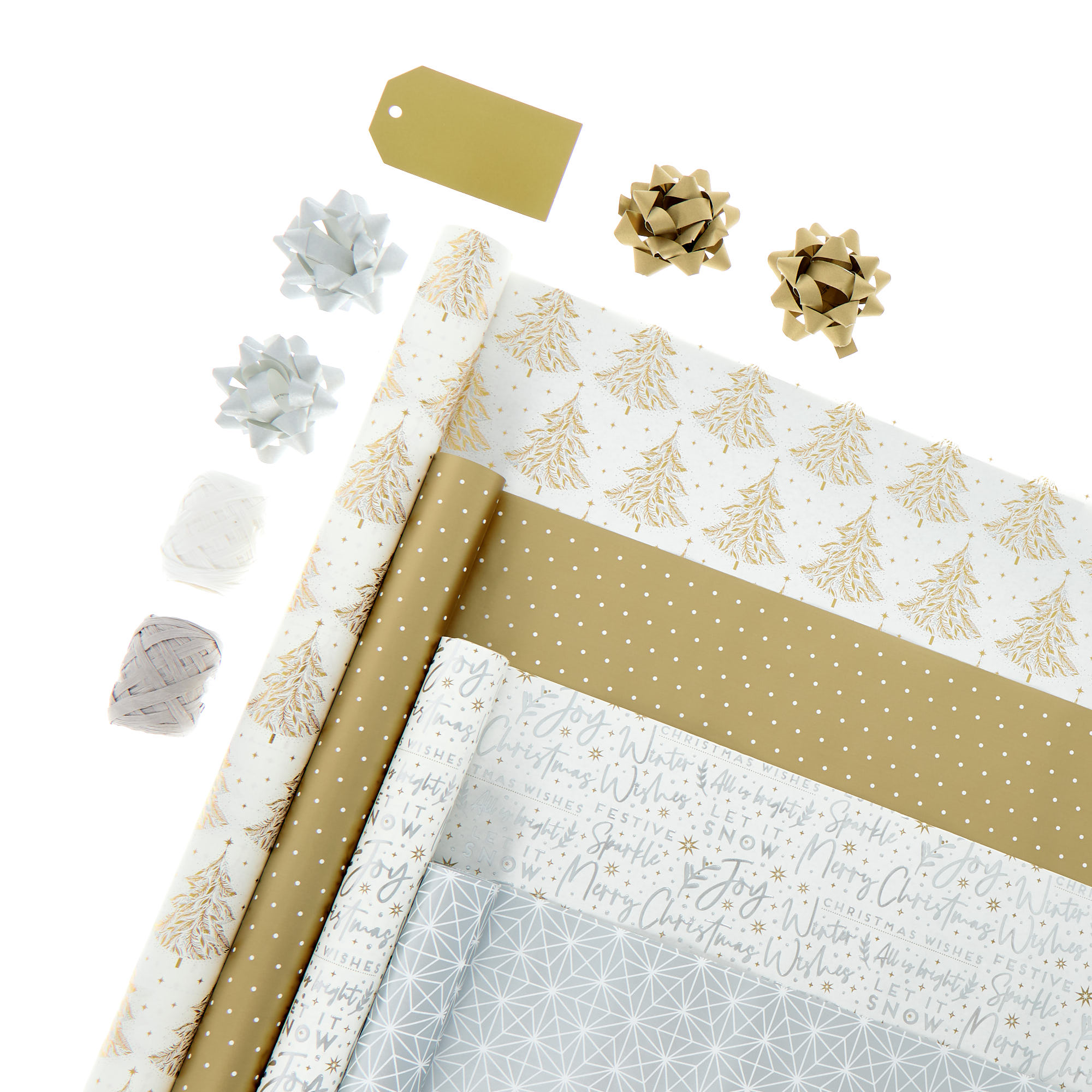 Christmas Metallics Gift Wrap Pack