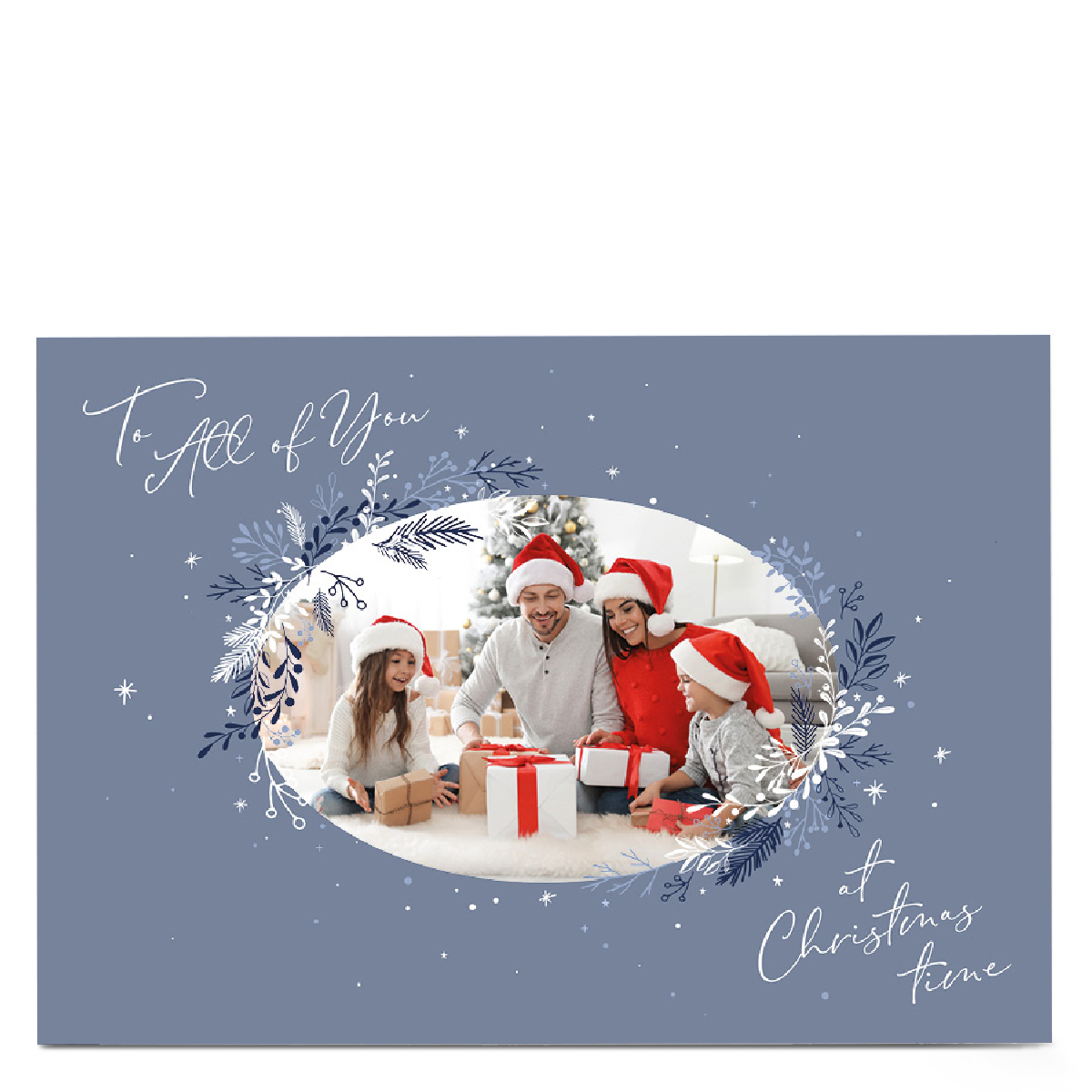 Photo Christmas Card - To All of You, Oval Frame