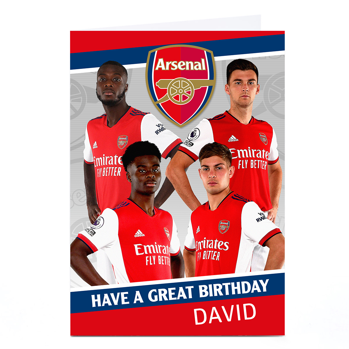 Personalised Arsenal FC Birthday Card - Crest & Players