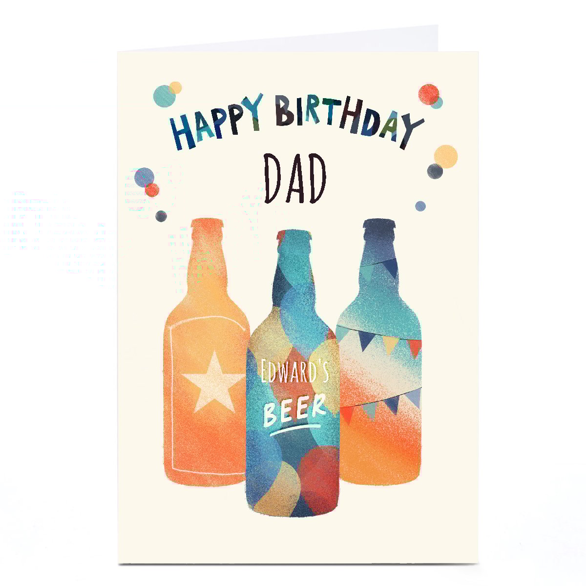 Personalised Birthday Card - Colourful Beer Bottles