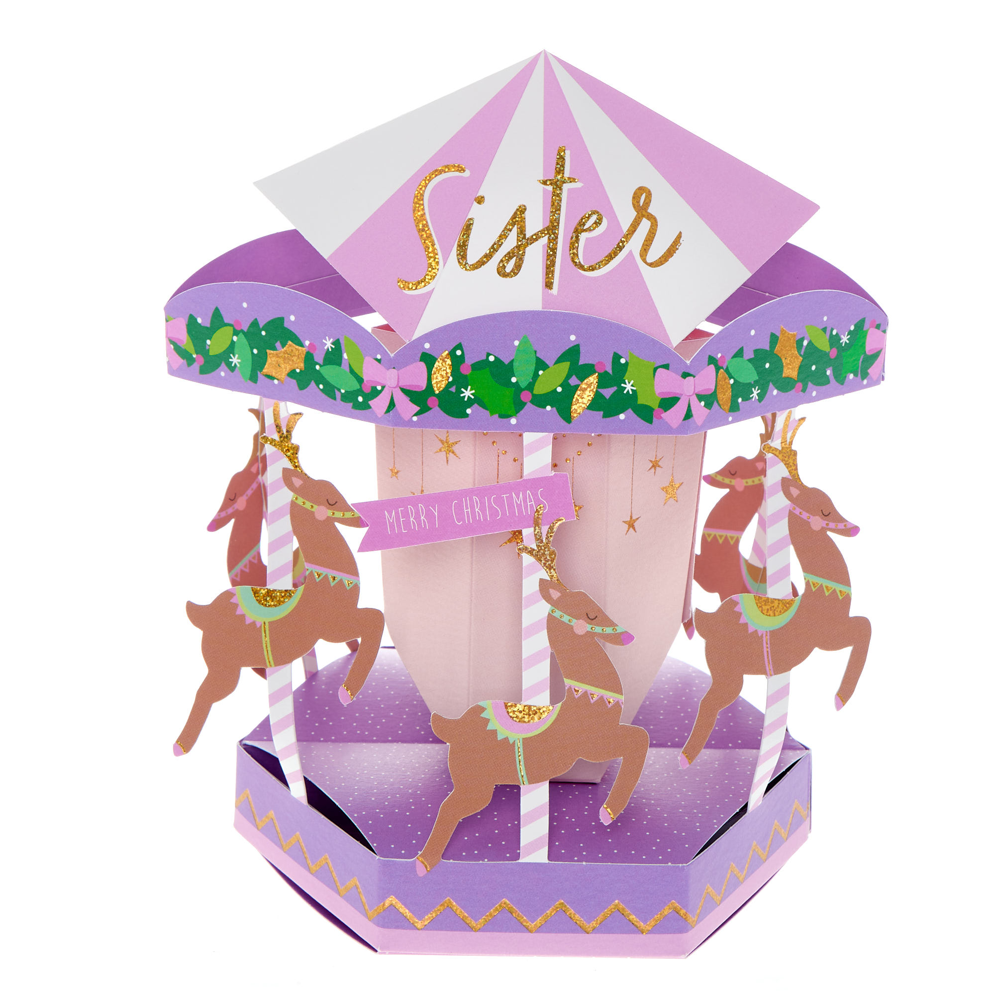 Sister Caurosel 3D Pop-Out Christmas Card