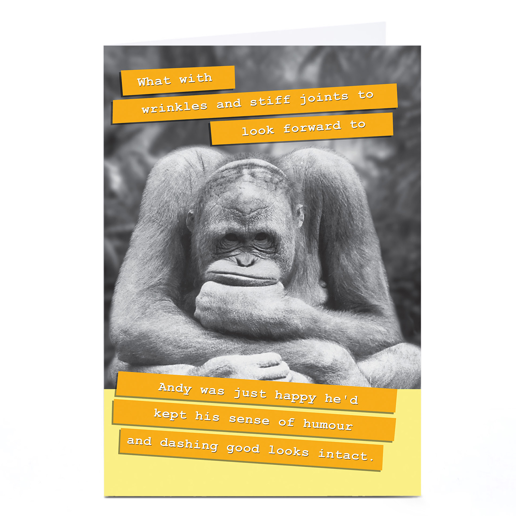 Personalised Card - Grumpy Monkey