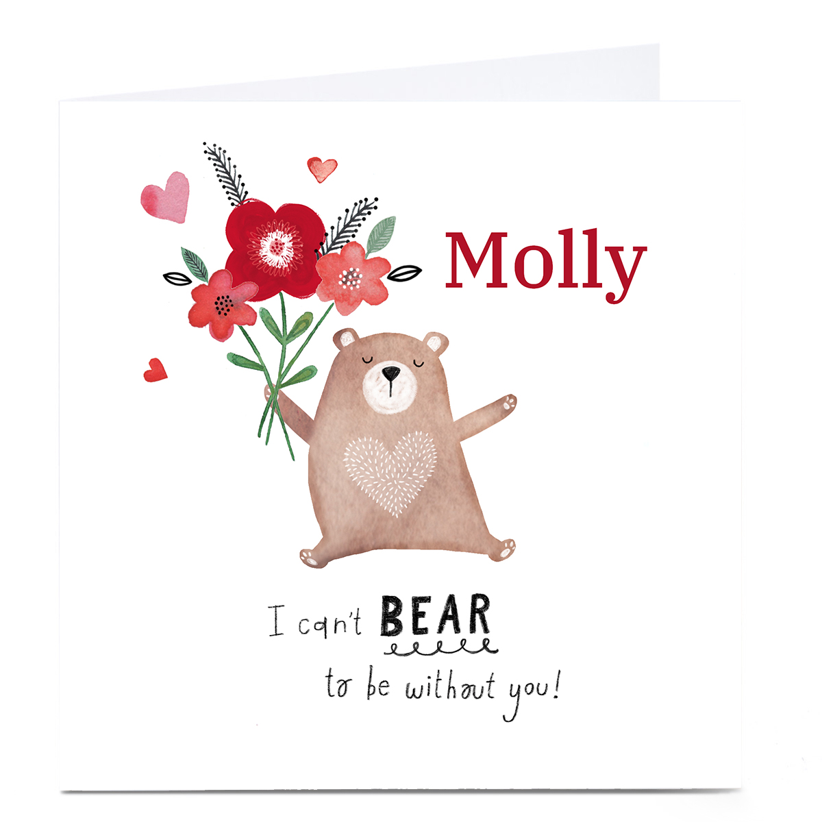 Personalised Kerry Spurling Valentine's Day Card - Bear