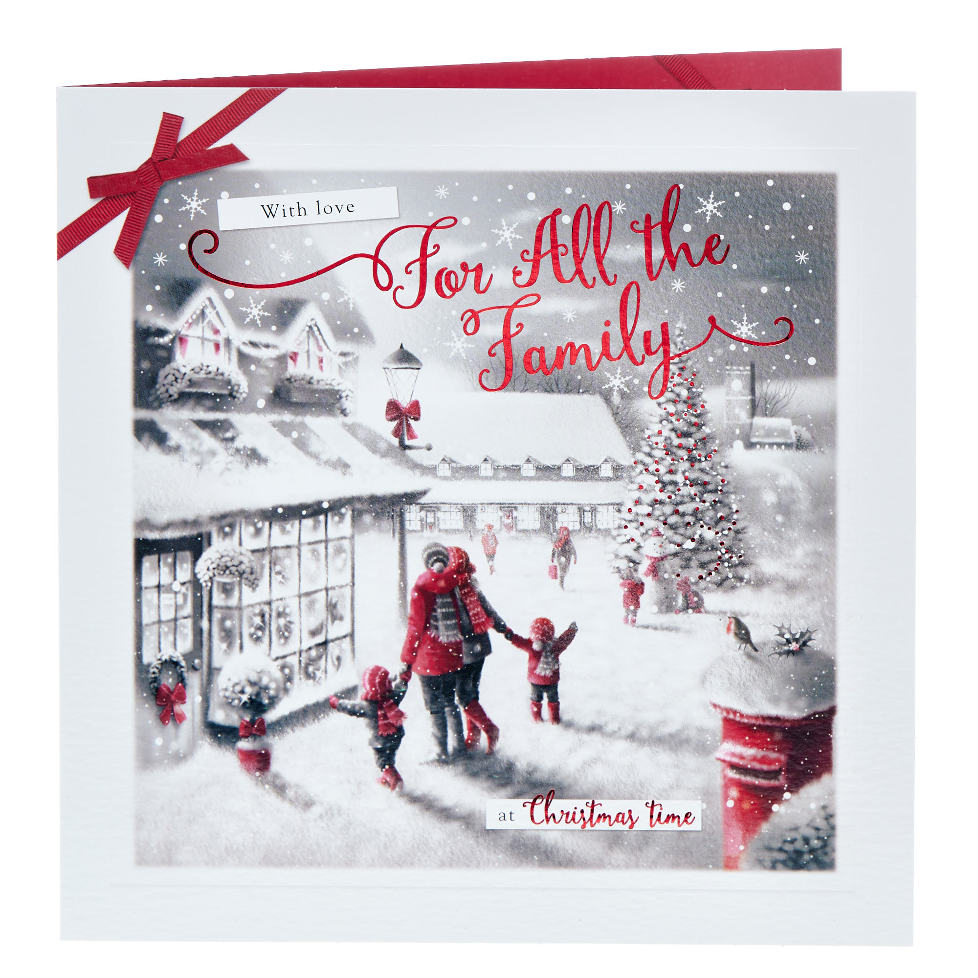 Platinum For All The Family Black & White Christmas Card