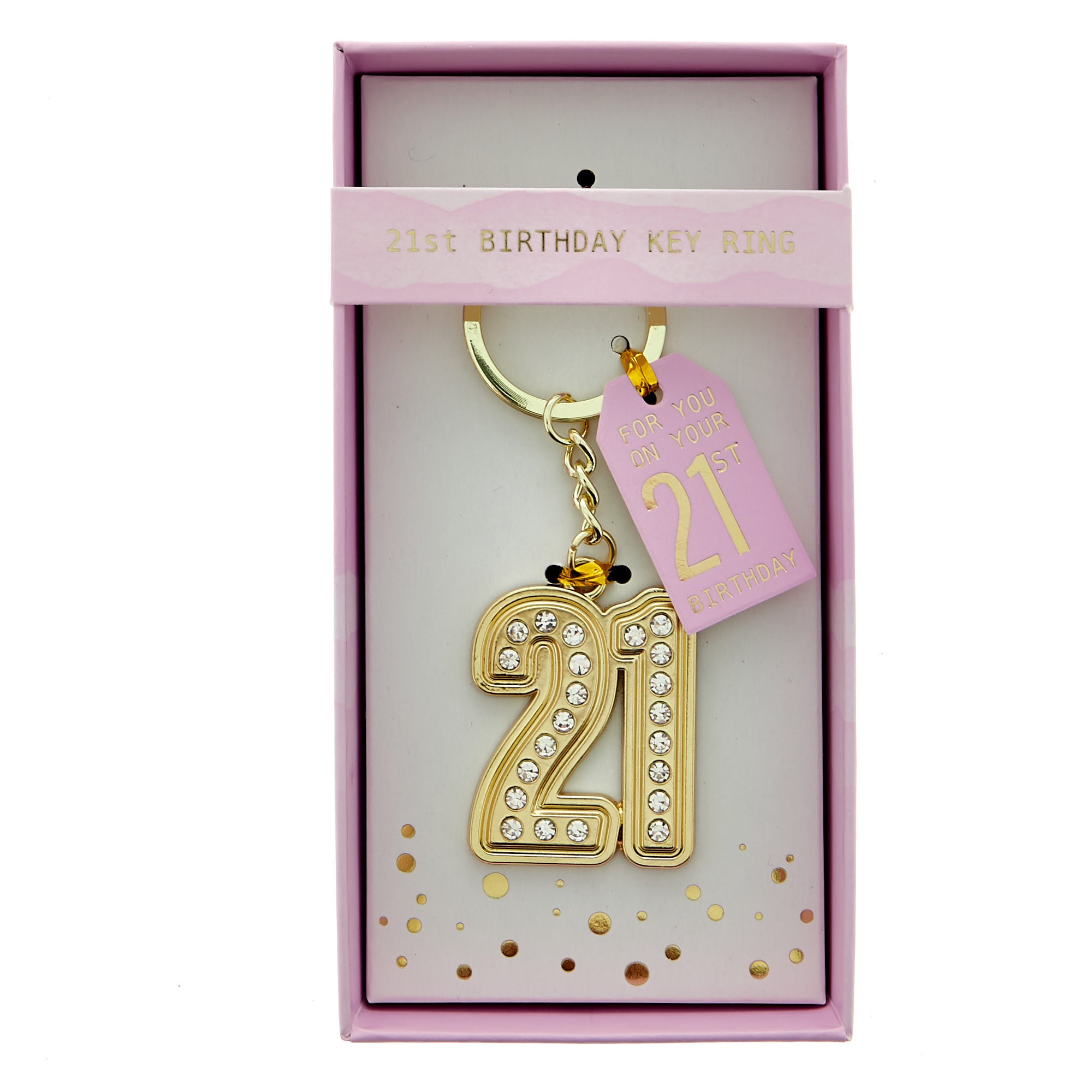 21st Birthday Diamante Keyring