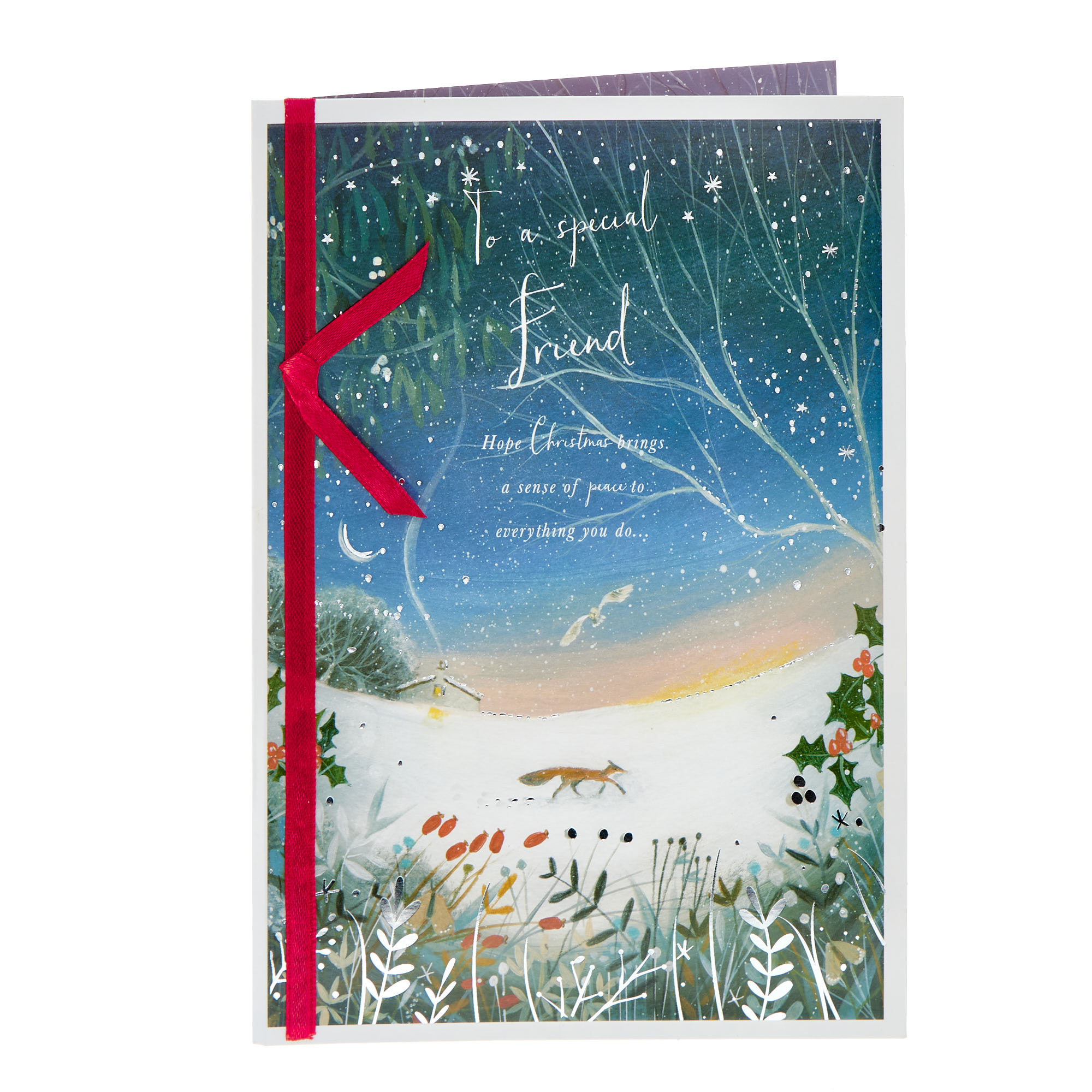 Special Friend Fox & Snow Christmas Card