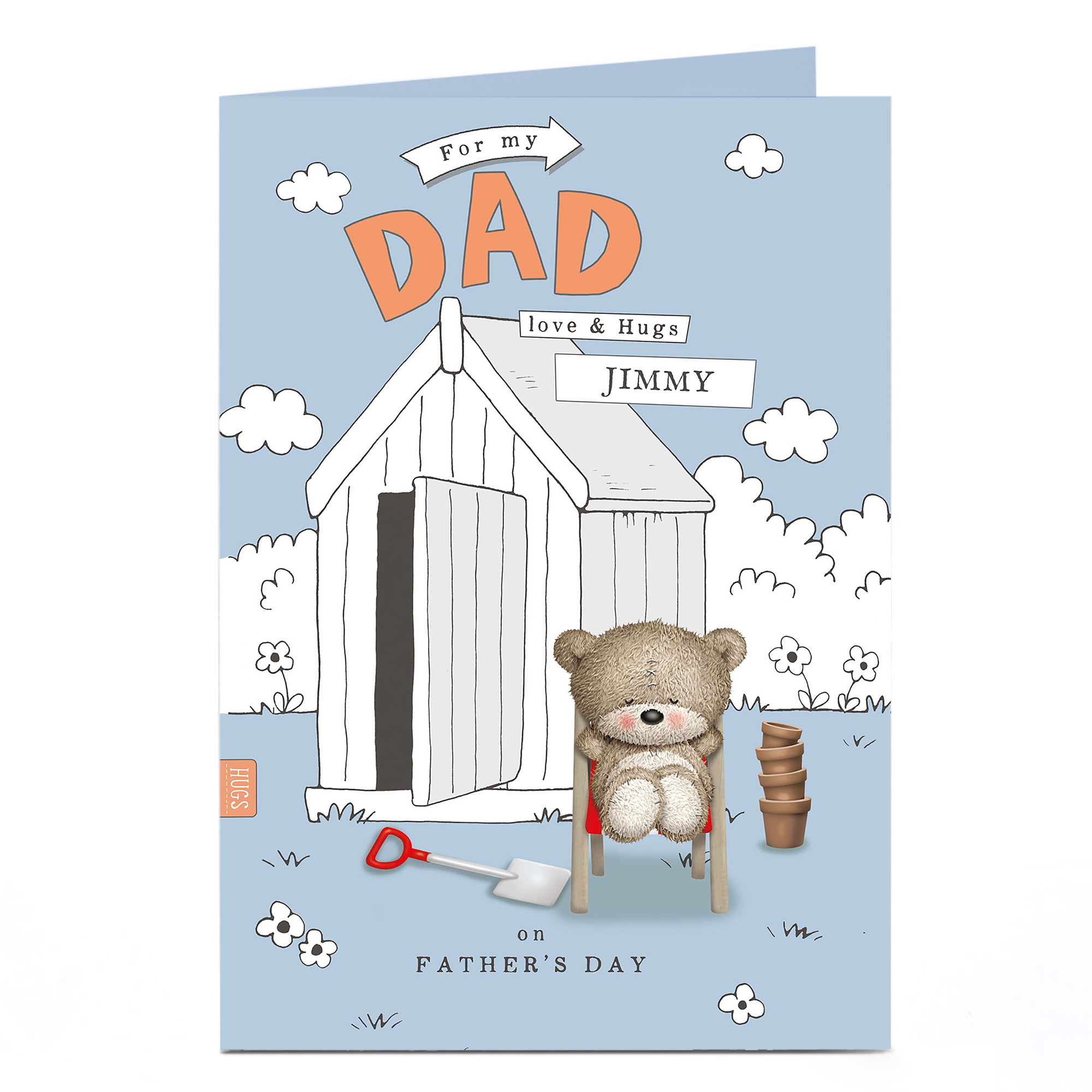Hugs Personalised Father's Day Card - Gardening Shed Dad