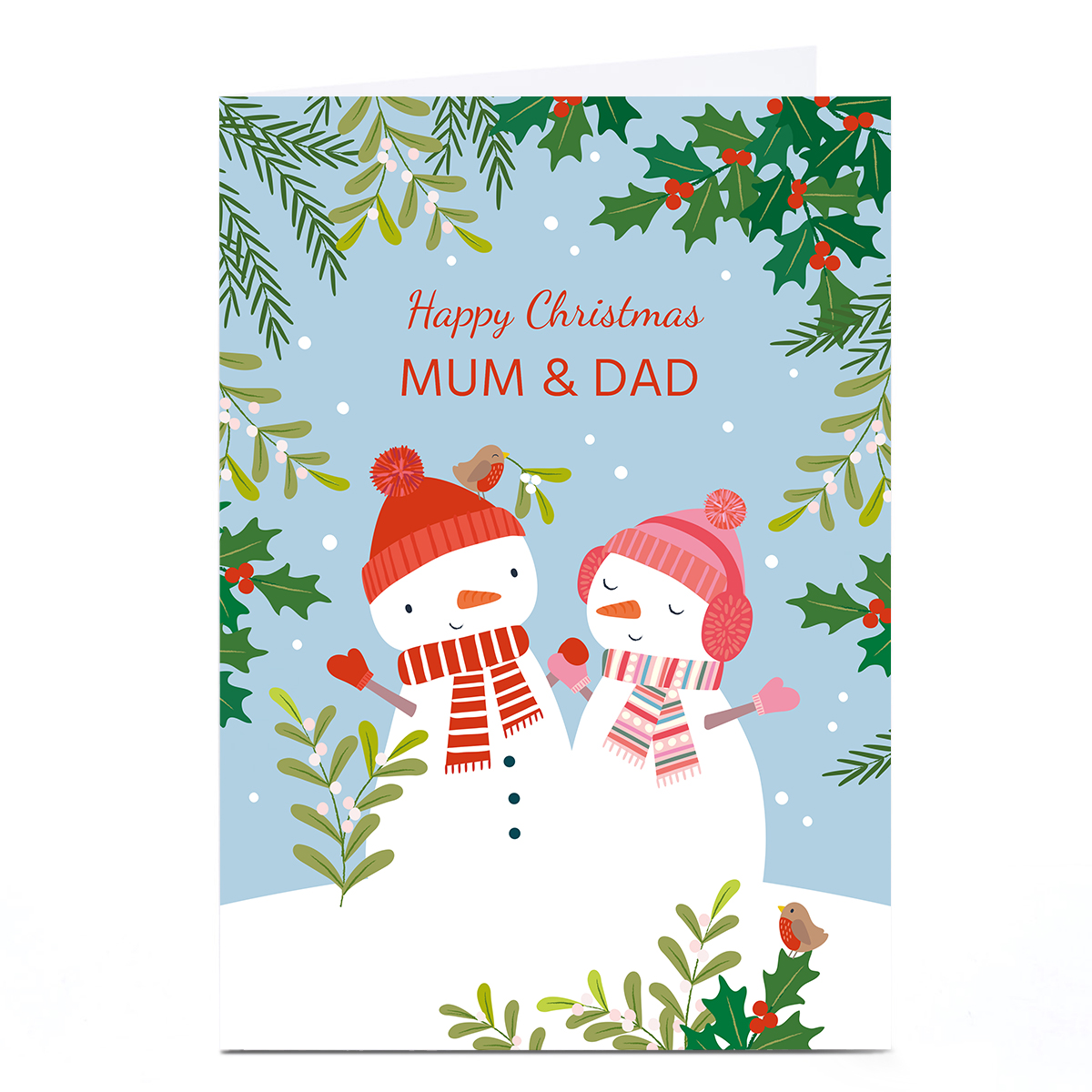 Personalised Klara Hawkins Christmas Card - Snowmen