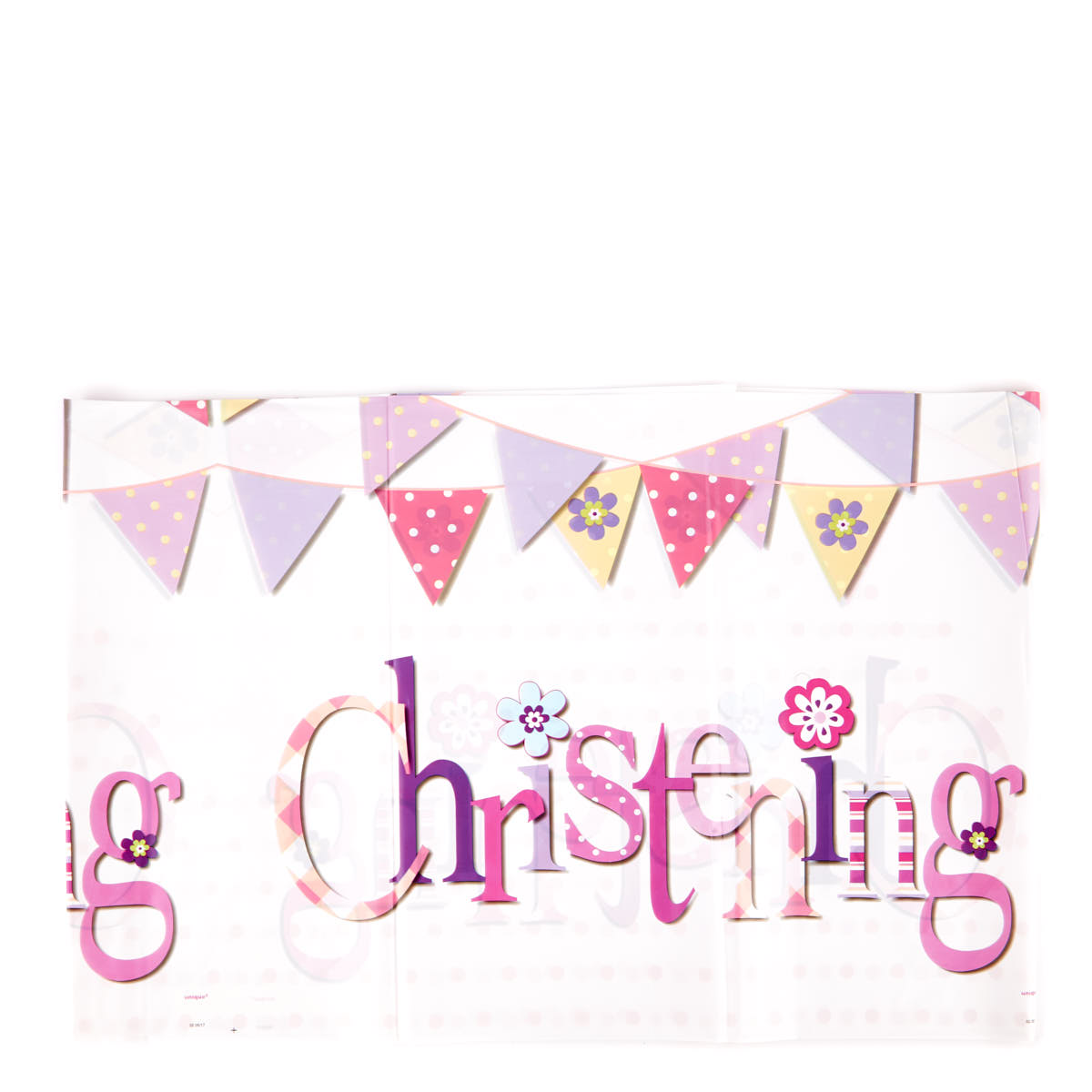 Pink Christening Party Tableware & Decoration Bundle - 16 Guests