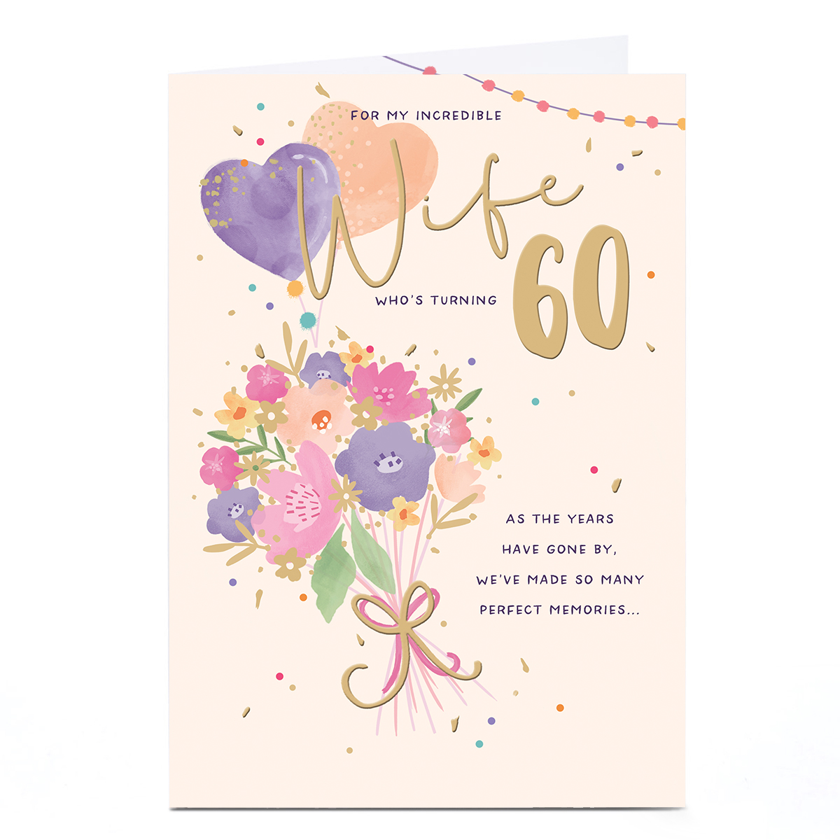 60th Birthday Card - Perfect Memories With My Incredible Wife