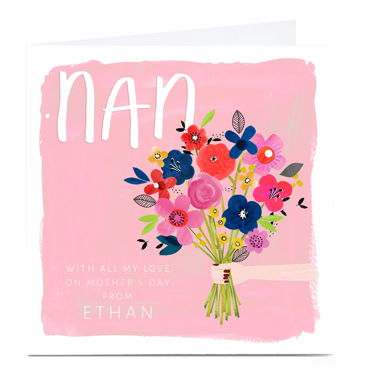 Personalised Kerry Spurling Mother's Day Card - Flowers, Nan