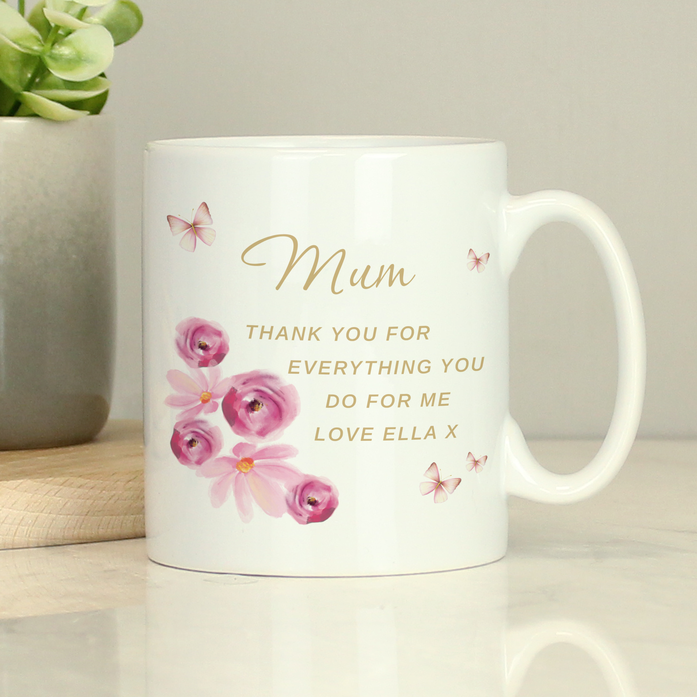 Personalised Floral Mum Mug