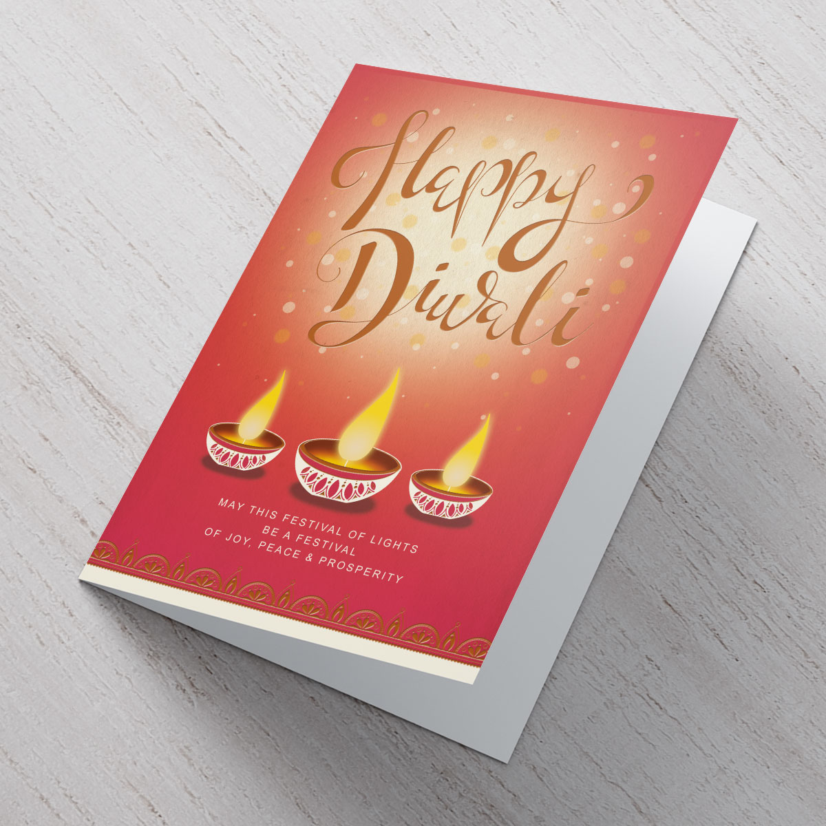 Personalised Diwali Card - Joy, Peace & Prosperity