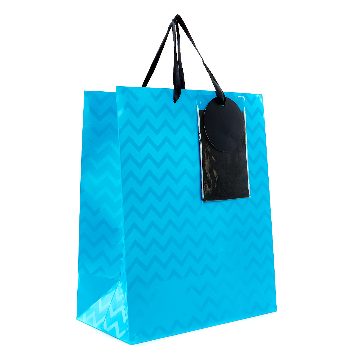 Large Portrait Neon Blue Gift Bag With Tissue
