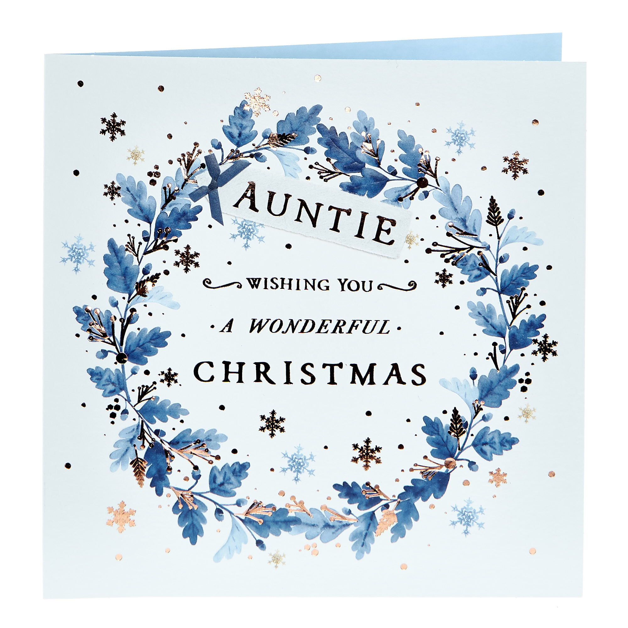 Christmas Card - Auntie Blue Wreath