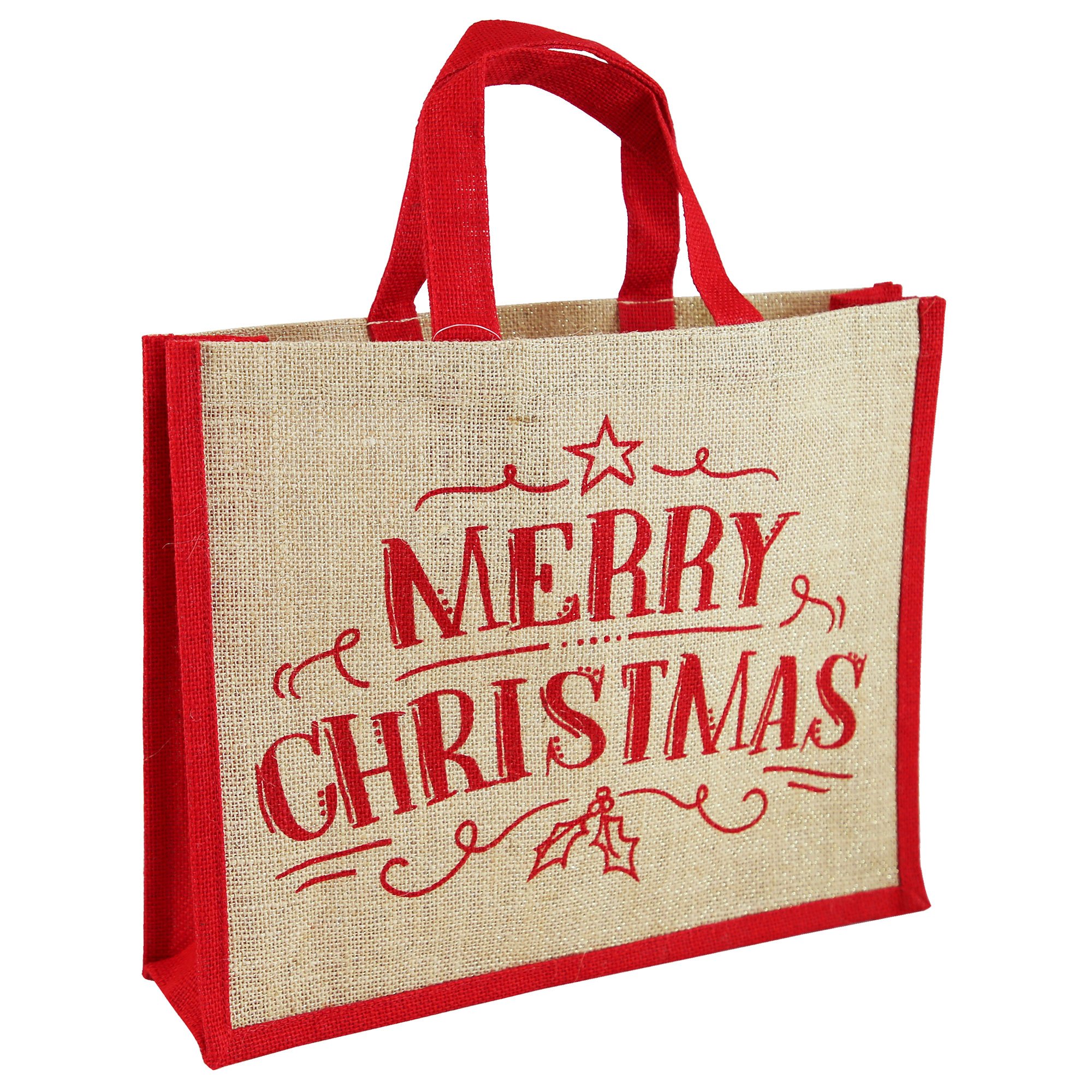 Reusable Merry Christmas Jute Bag