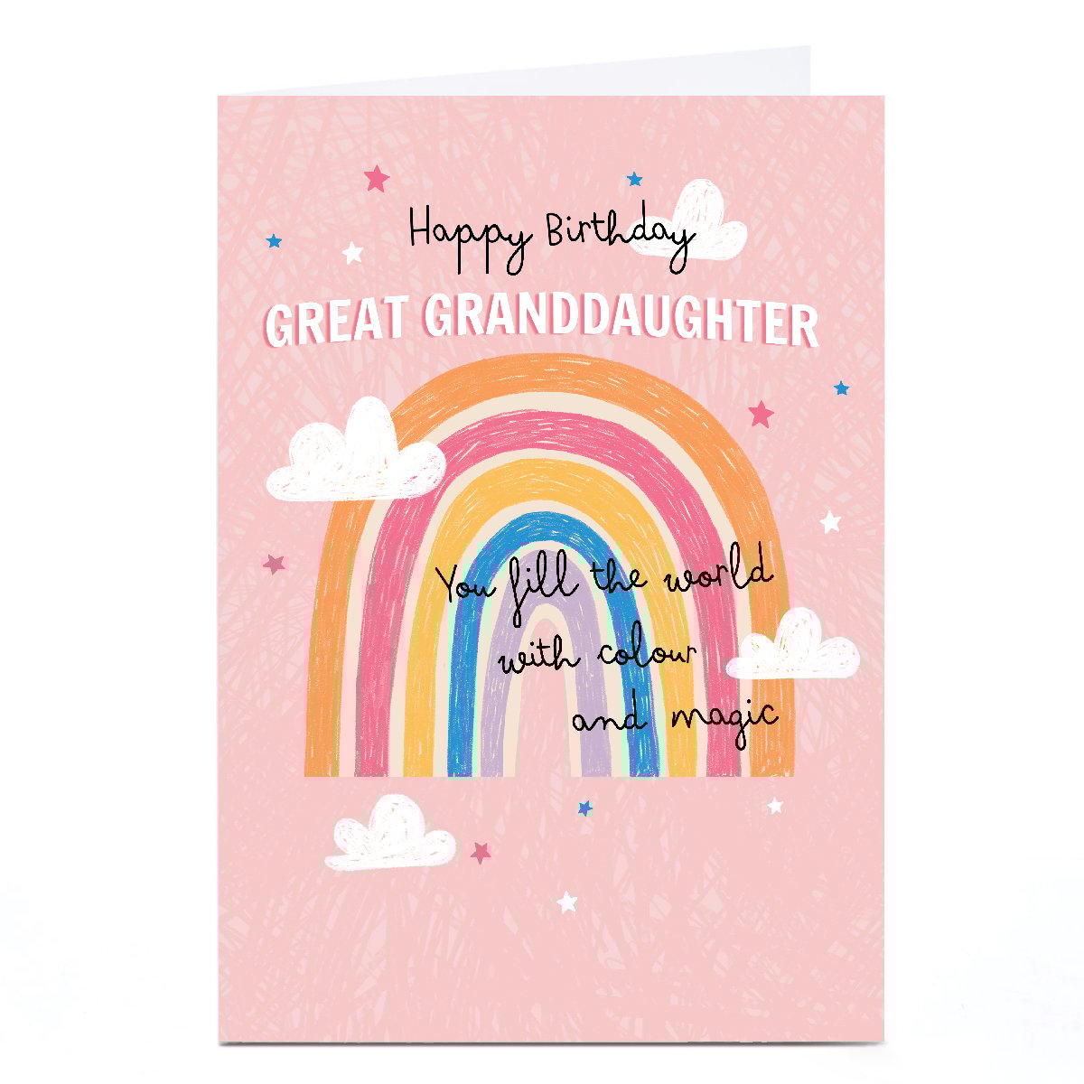 Personalised Birthday Card - Great Granddaughter Rainbow