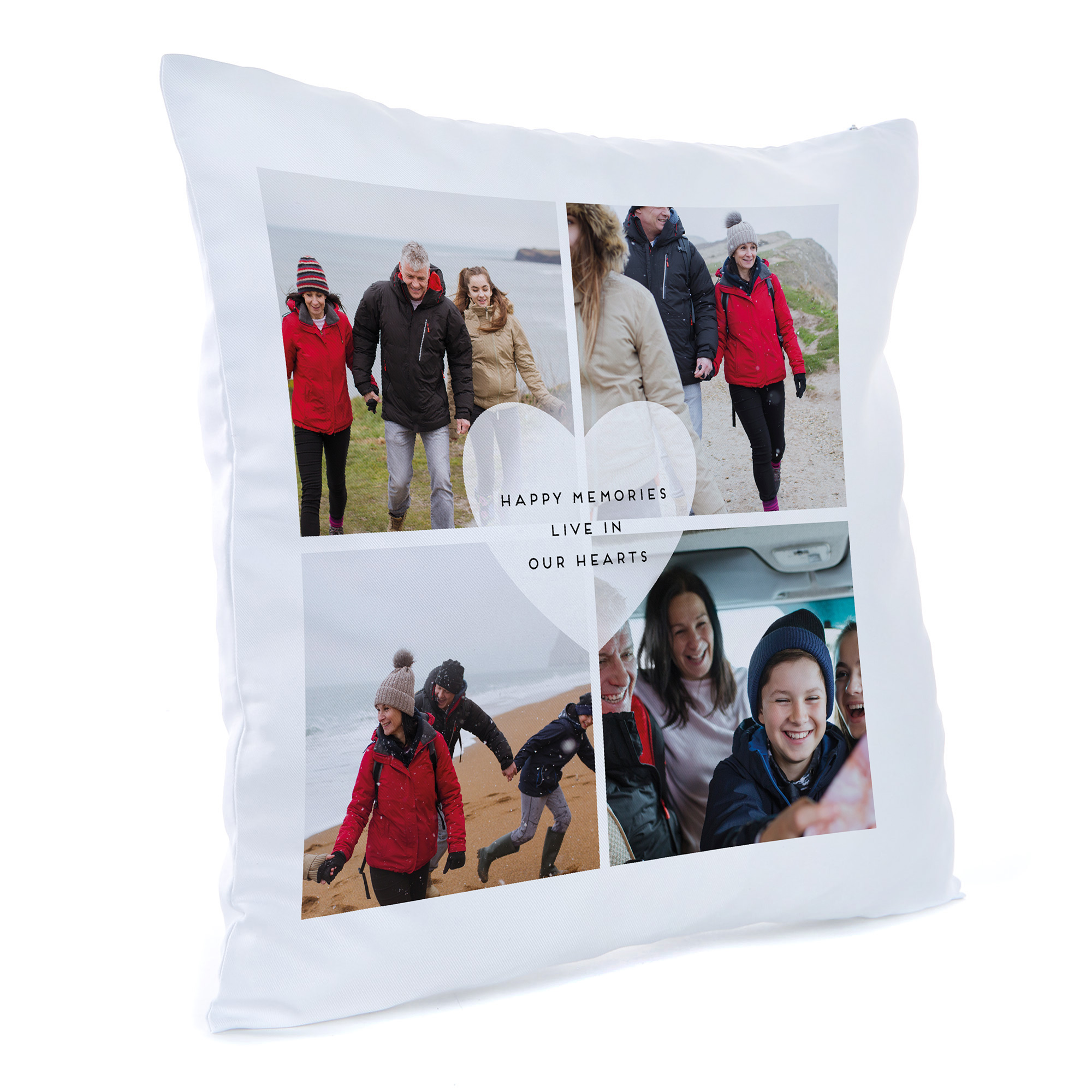 Personalised Photo Cushion - Happy Memories Live In Our Hearts