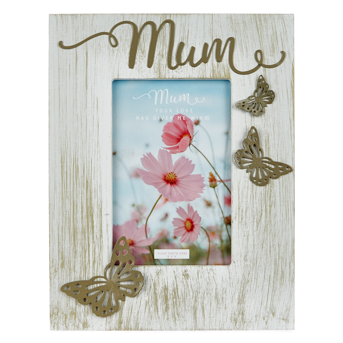 Wooden Mother's Day Photo Frame With Butterflies