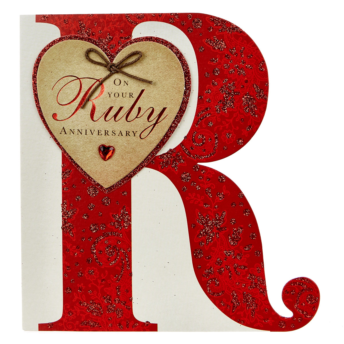 boutique collection 40th anniversary card - ruby