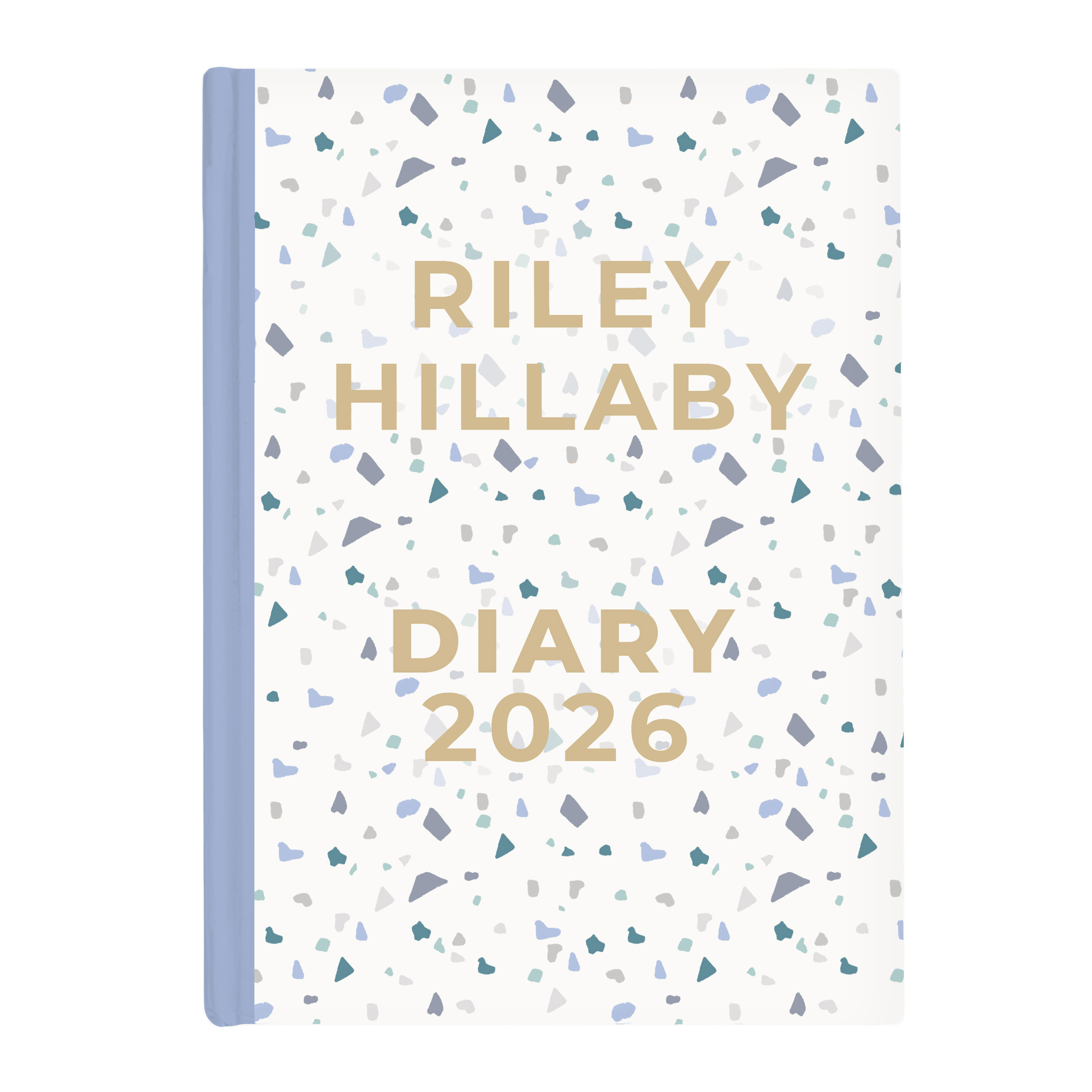 Personalised Diary - White with Blue Speckles