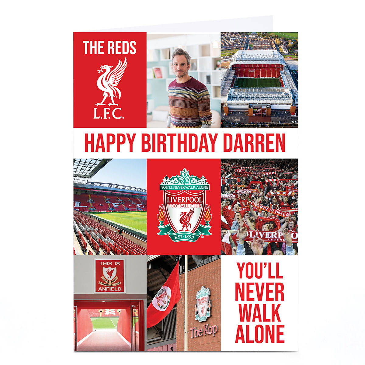 Photo Football Birthday Card - You'll Never Walk Alone