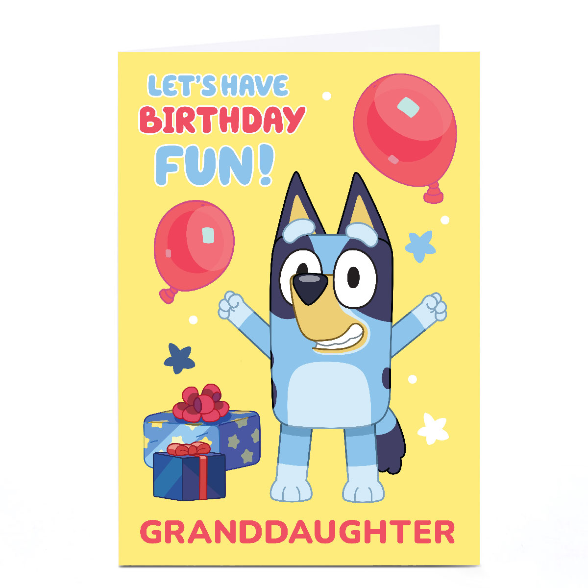 Personalised Birthday Card - Bluey Granddaughter Yellow