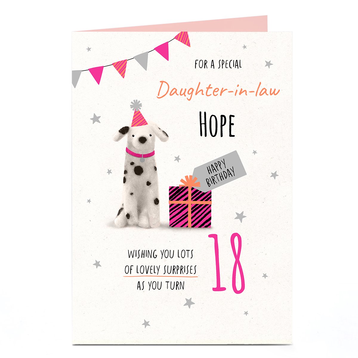 Personalised Editable Age Birthday Card - Lovely Surprises, Daughter-in-Law