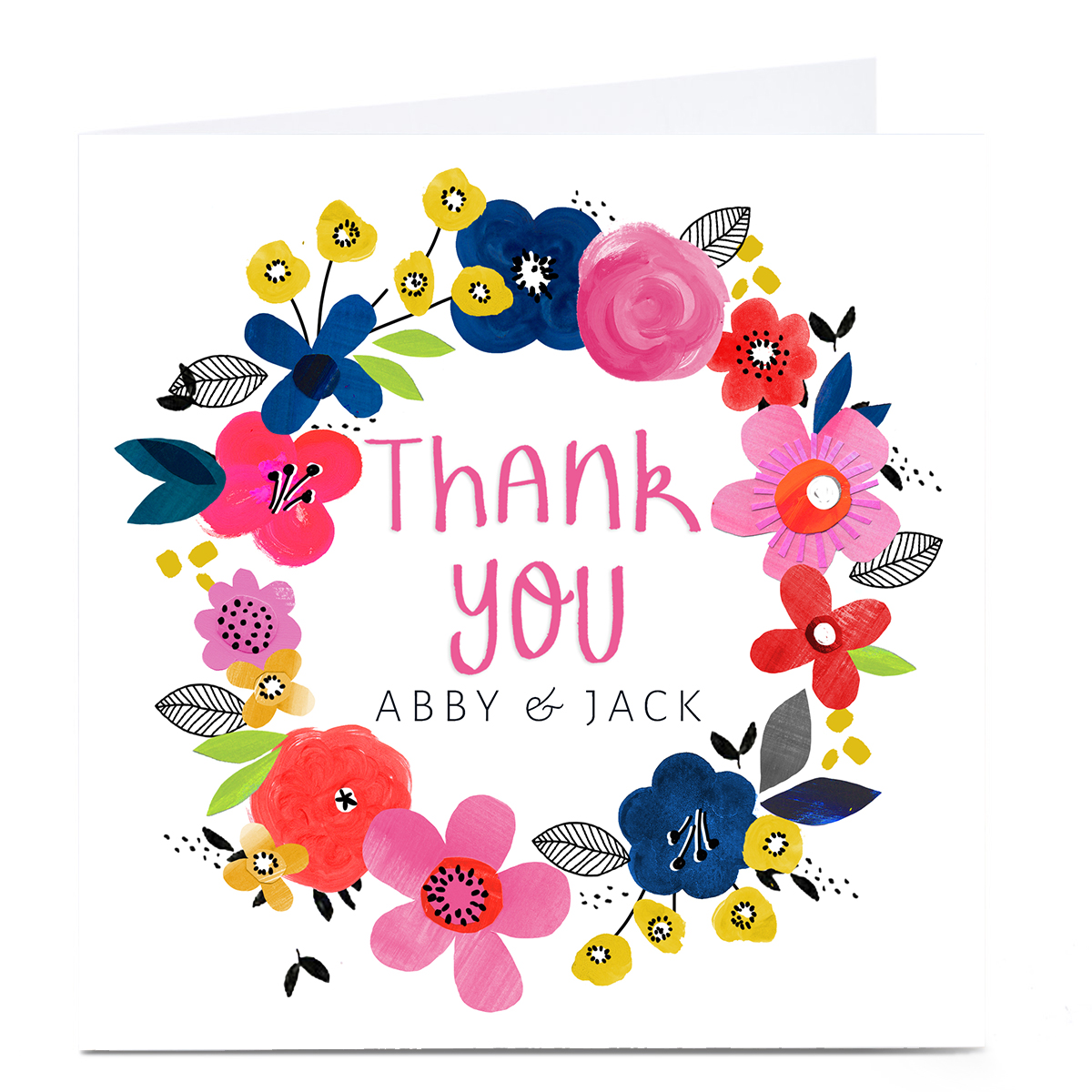 Personalised Kerry Spurling Thank You Card - Floral