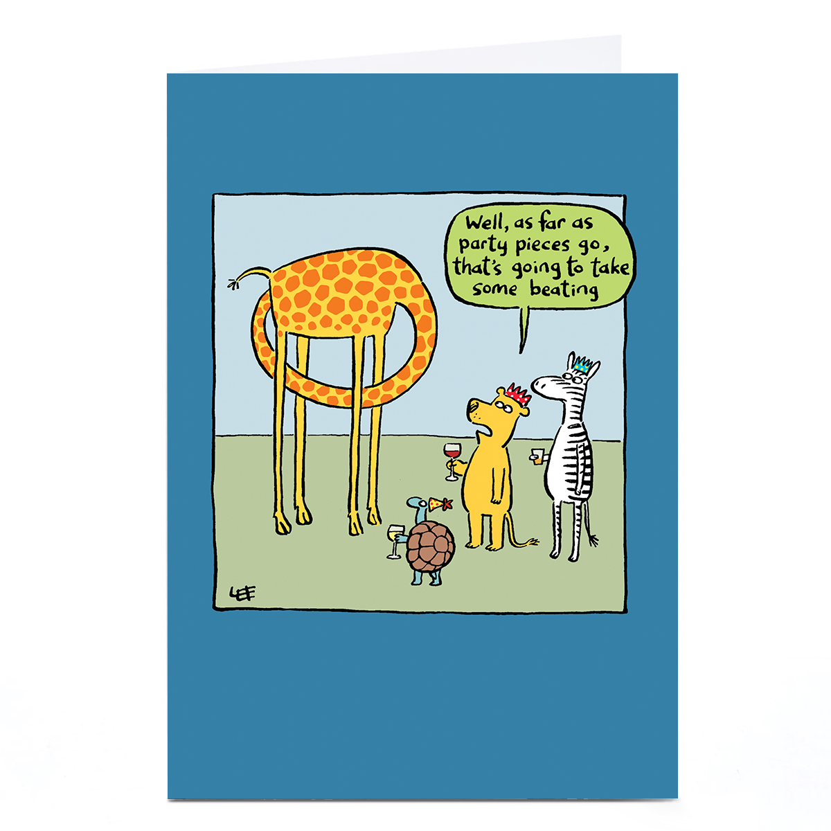 Personalised Lee Fearnley Card - Giraffe Party Piece