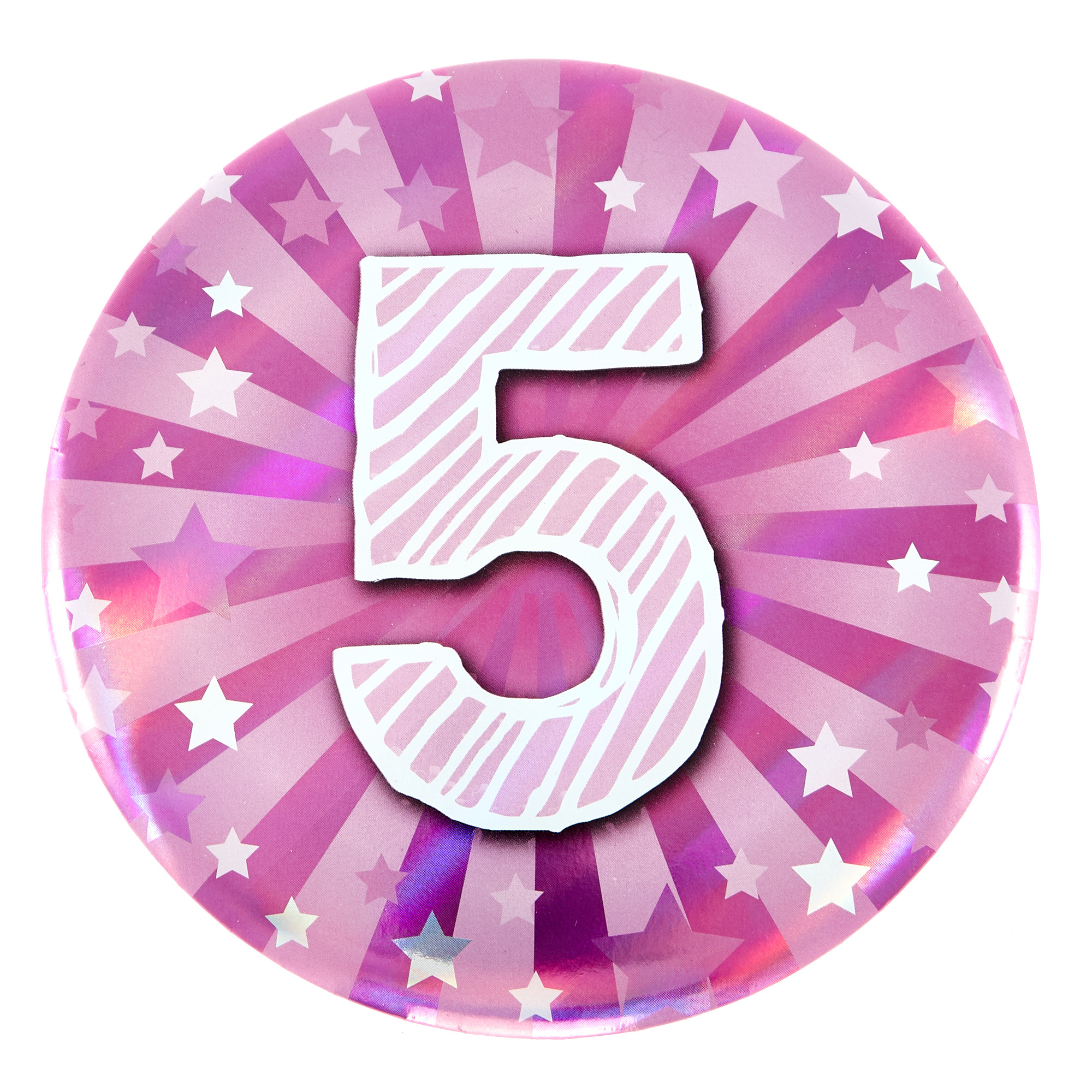 Giant 5th Birthday Badge - Pink