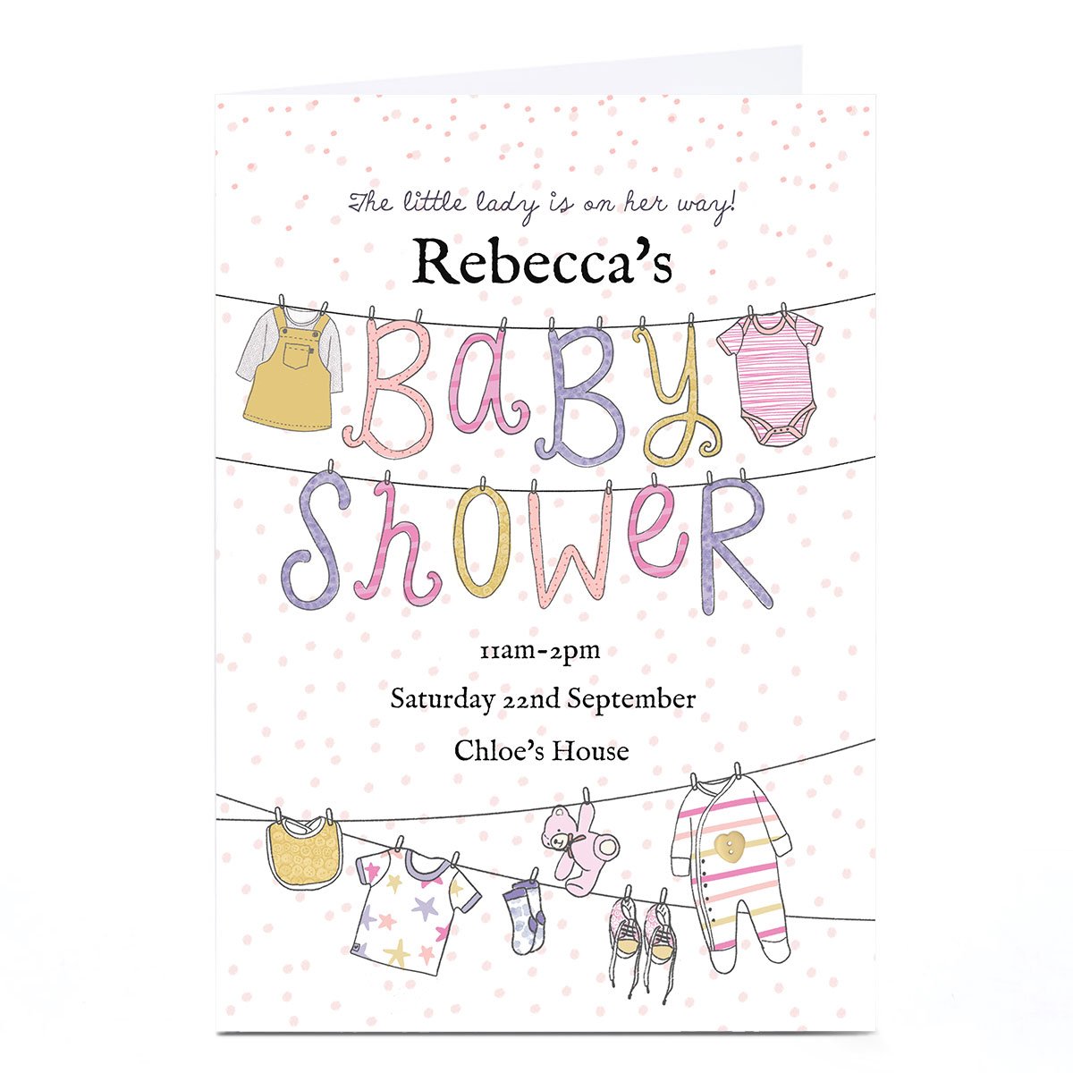 Personalised Baby Shower Invitation - Little Lady 