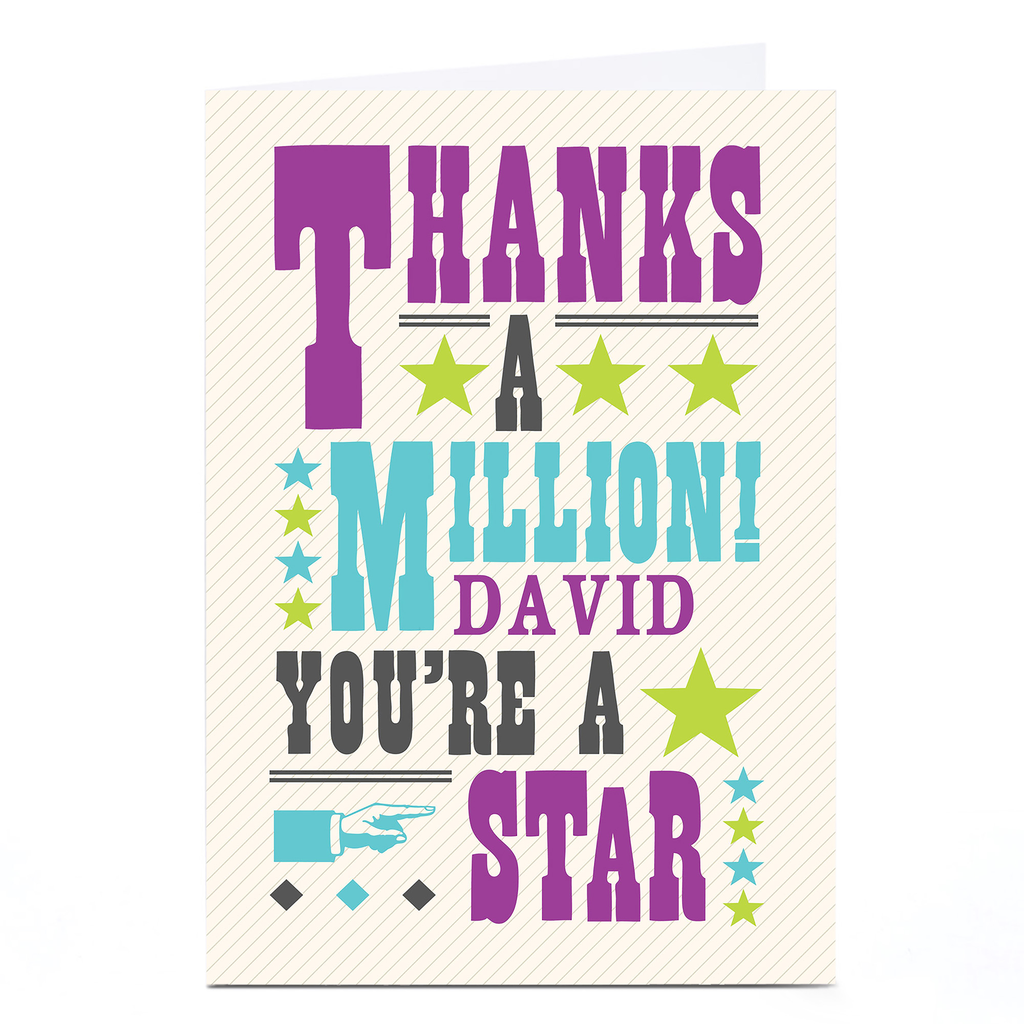 Personalised Thank You Card - You're A Star