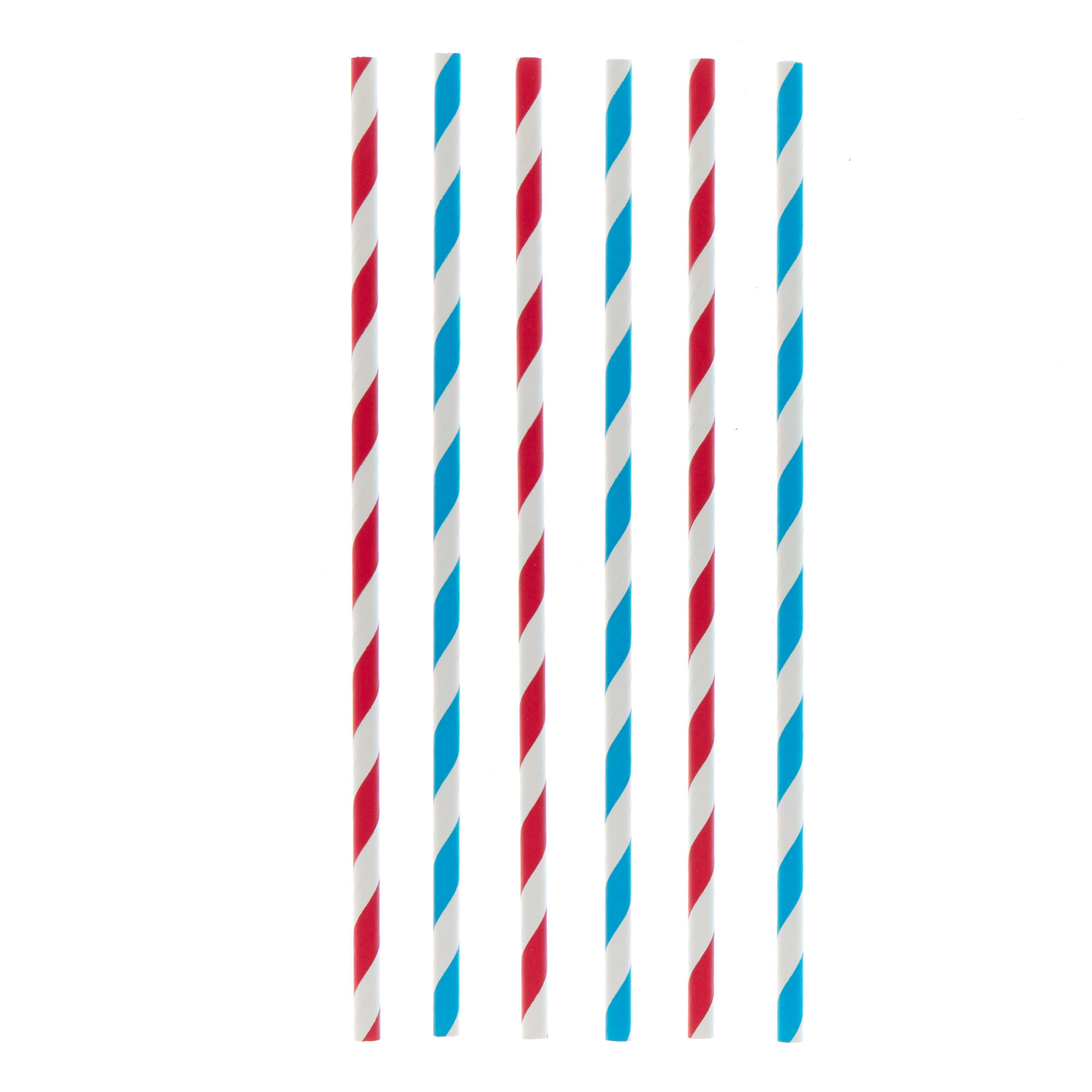 Blue & Red Stripes Eco-Friendly Paper Straws - Pack of 80