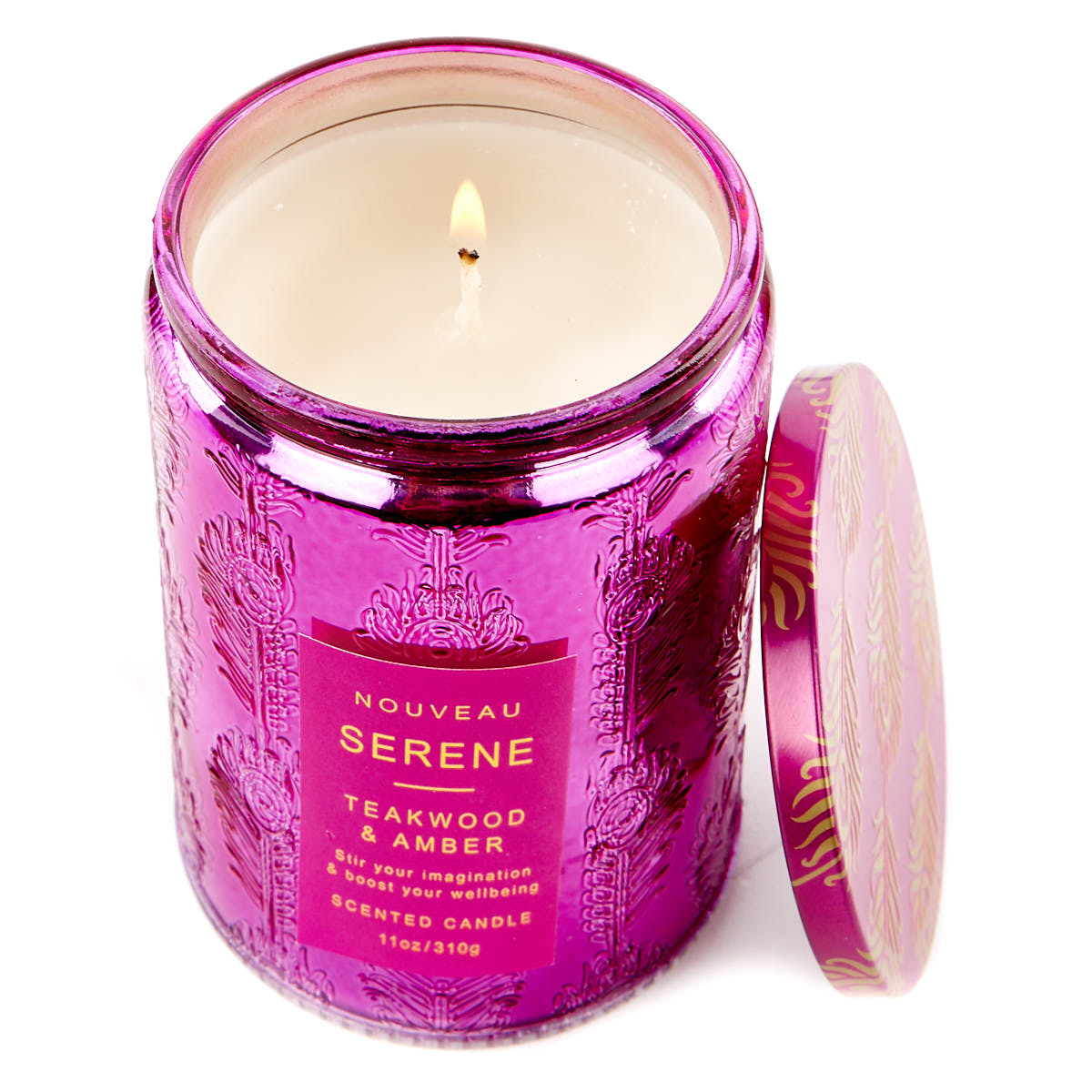Nouveau Serene Teakwood & Amber Scented Candle