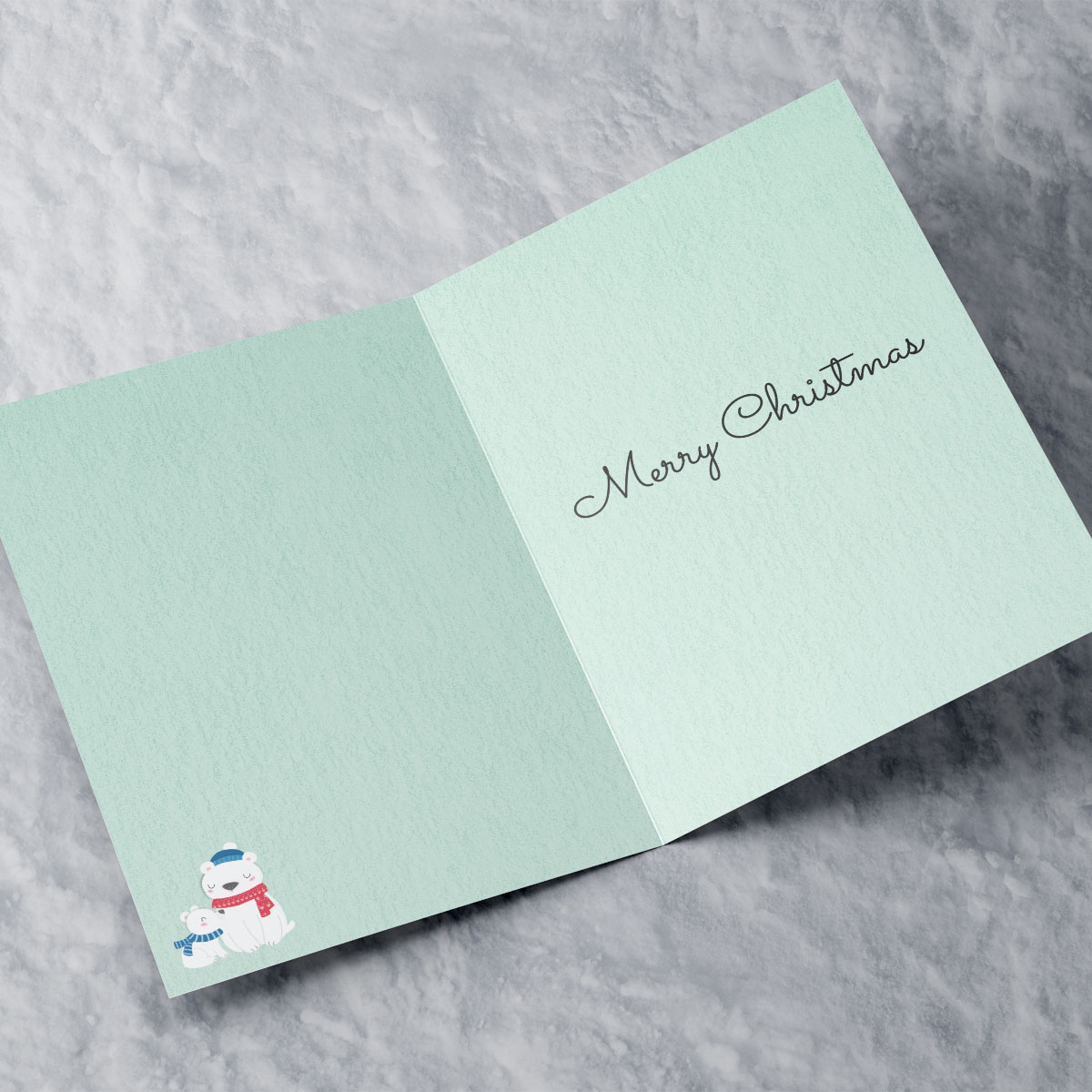 Personalised Christmas Card - Big & Little Polar Bears