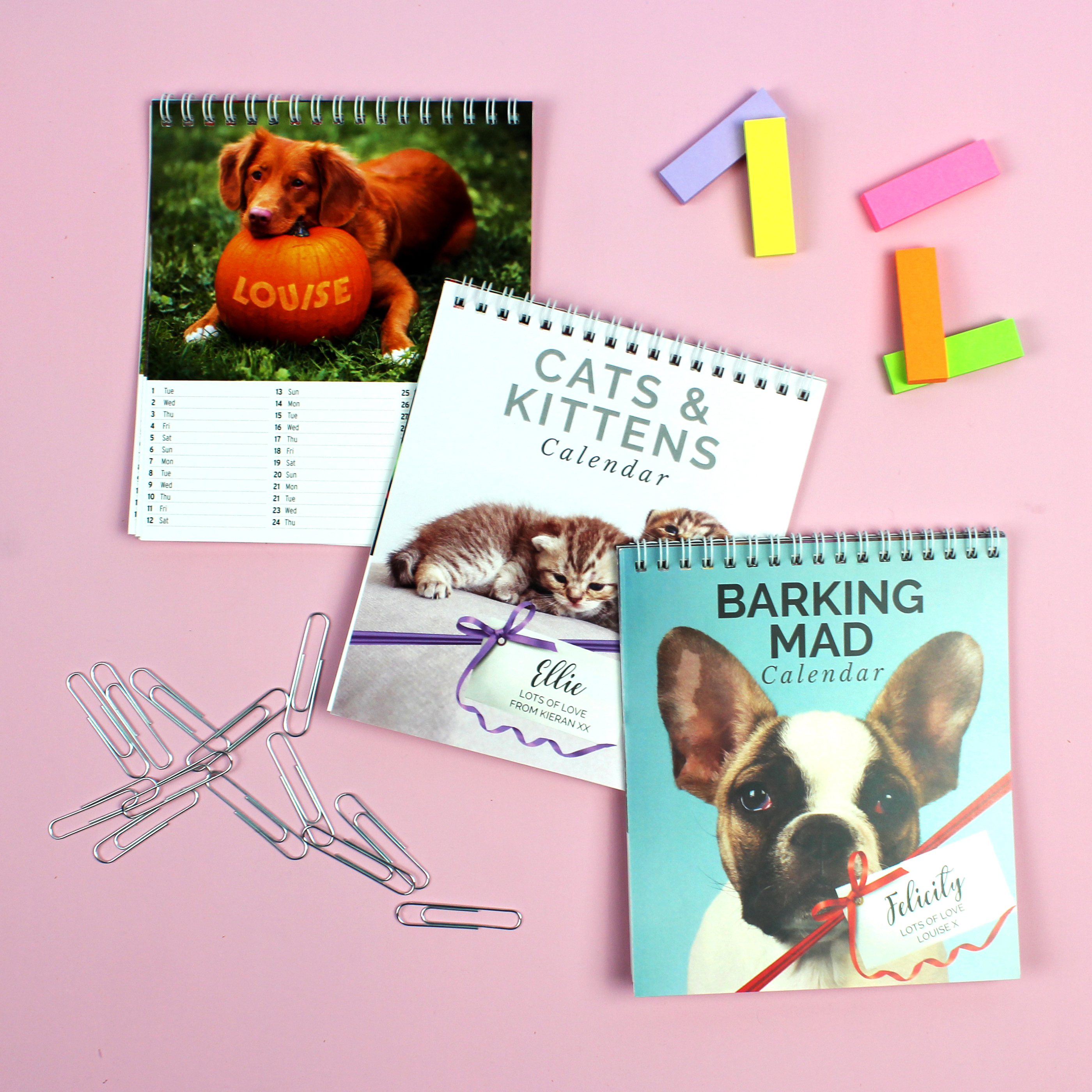 Personalised Barking Mad Dog Desk Calendar