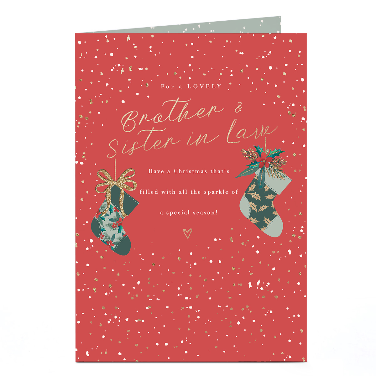 Christmas Card - Floral Stockings, Brother & Sister In Law