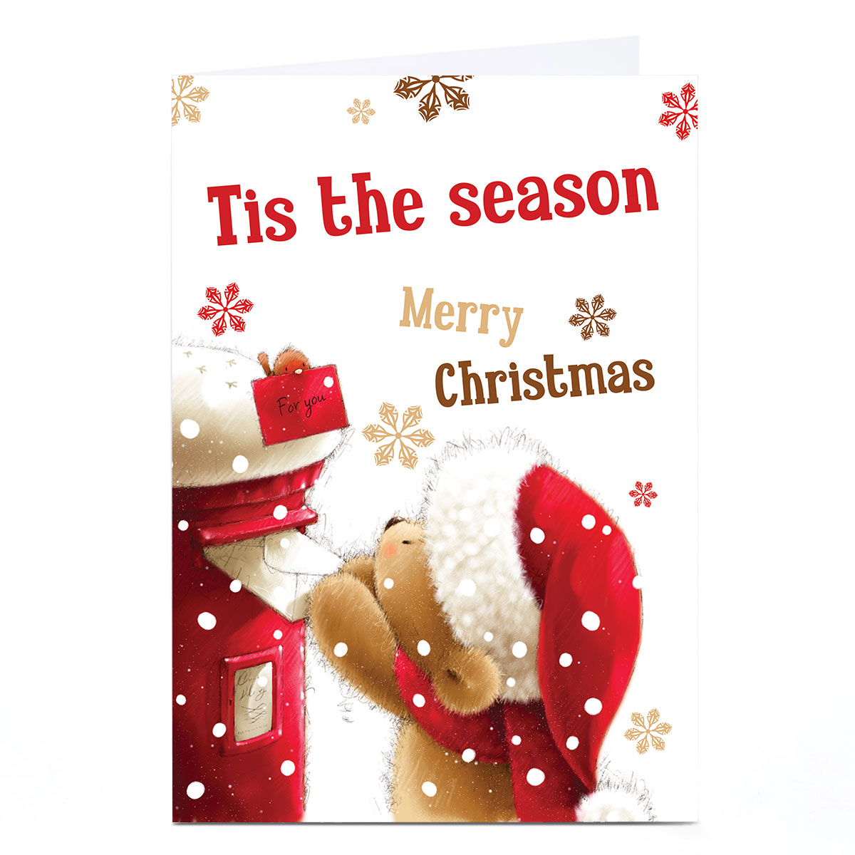 Personalised Christmas Card - Bear Posting Card