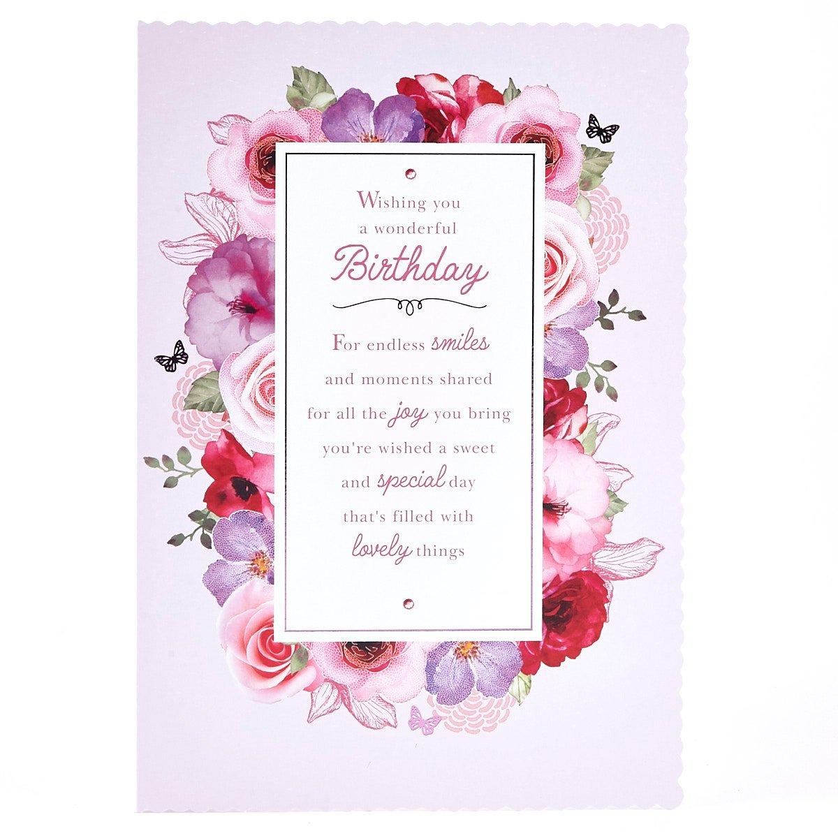 Buy Birthday Card - Pink Floral Border for GBP 0.99 | Card Factory UK